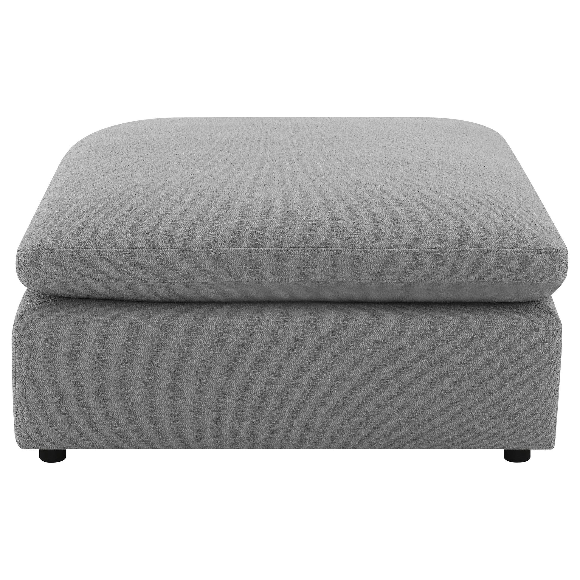  Coaster Furniture Raleigh 551756 Boucle Upholstered Ottoman - Grey IMAGE 3