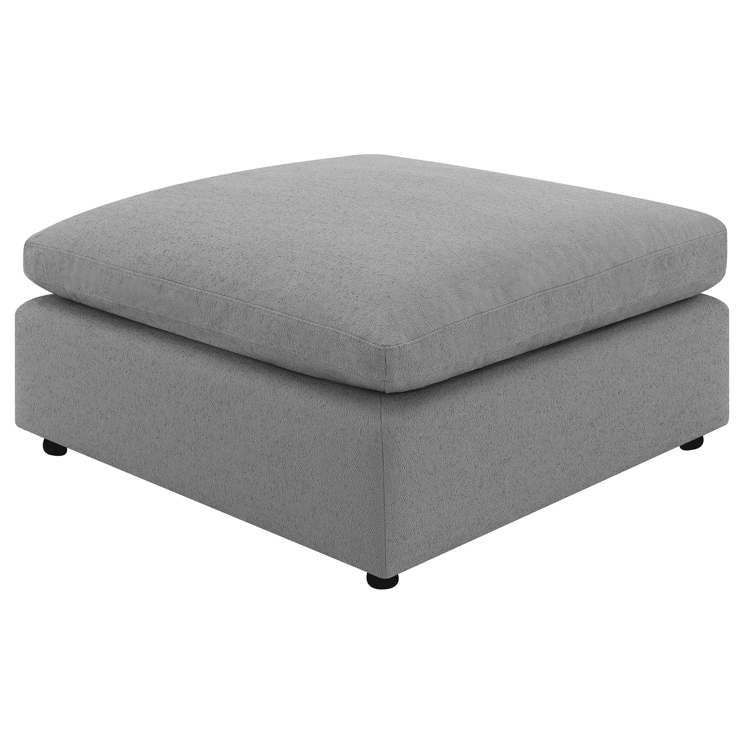  Coaster Furniture Raleigh 551756 Boucle Upholstered Ottoman - Grey IMAGE 4