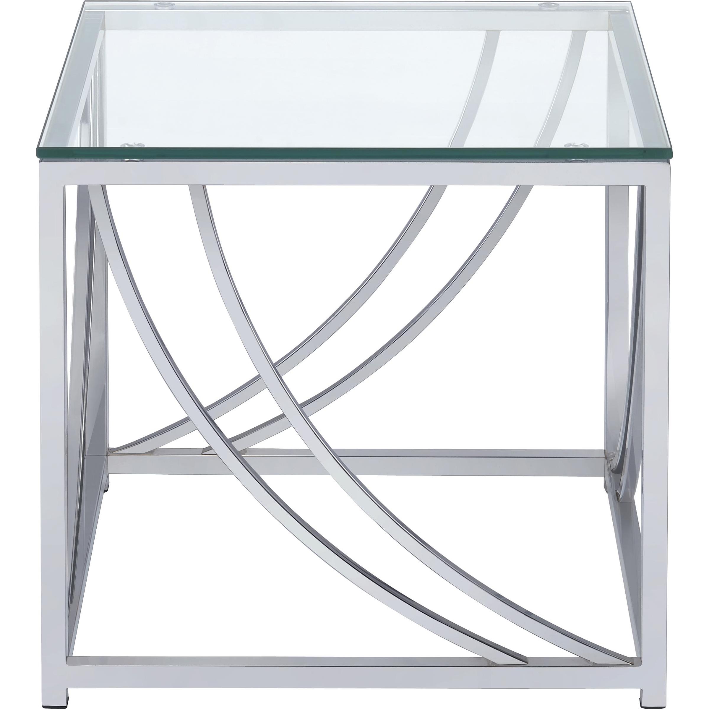  Coaster Furniture Lille 720498-S2 2-piece Glass Top Coffee And End Table Set - Chrome IMAGE 4