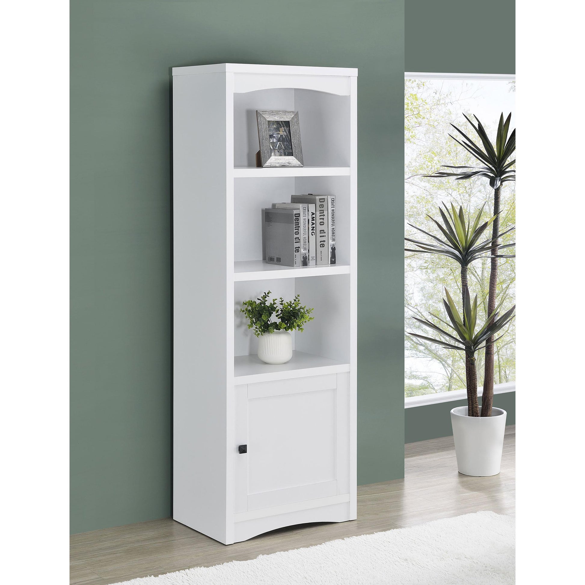  Coaster Furniture Laughlin 724114 3-shelf Engineered Wood Media Tower - White IMAGE 2