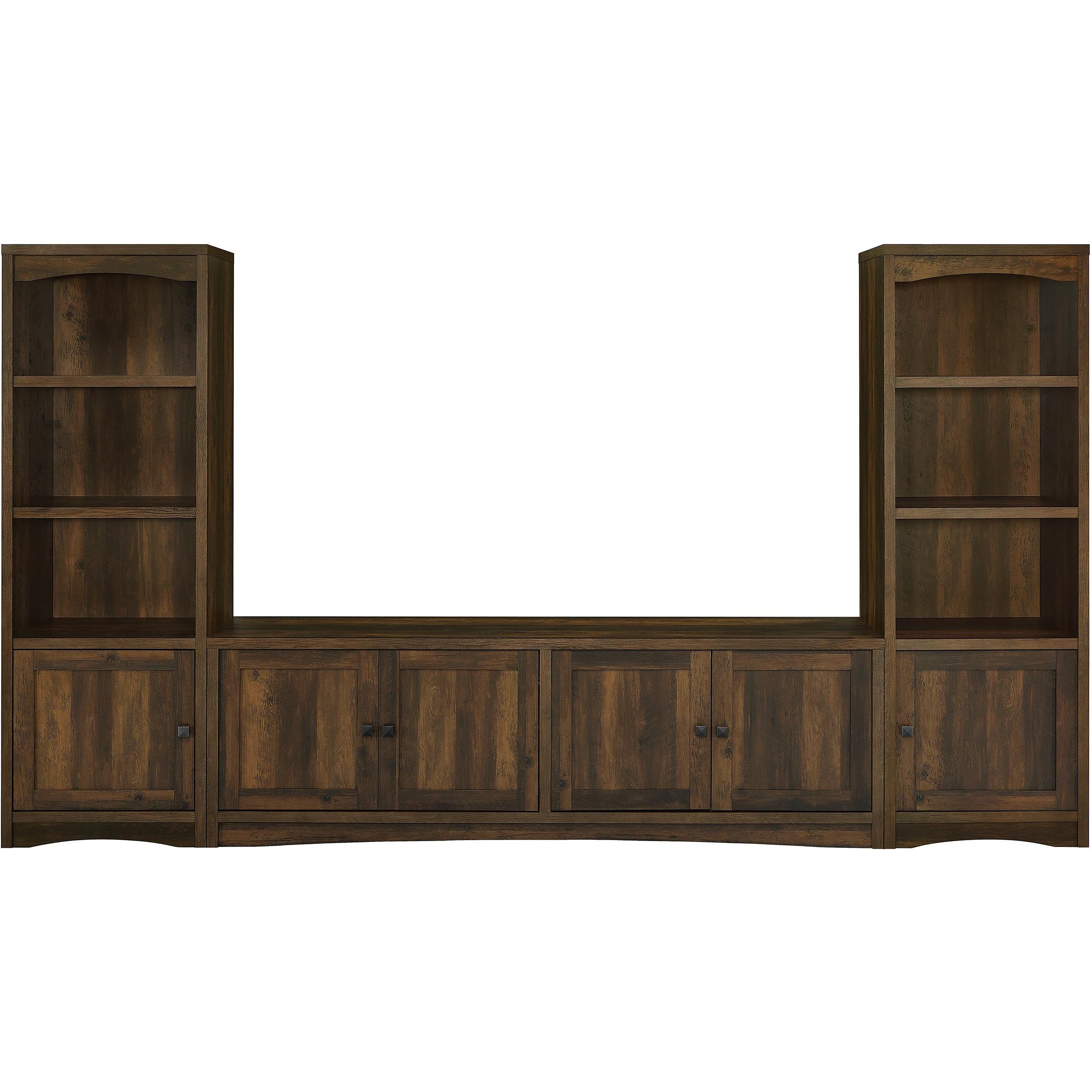  Coaster Furniture Laughlin 724123-SET 3-piece Entertainment Center TV Stand - Dark Pine IMAGE 2