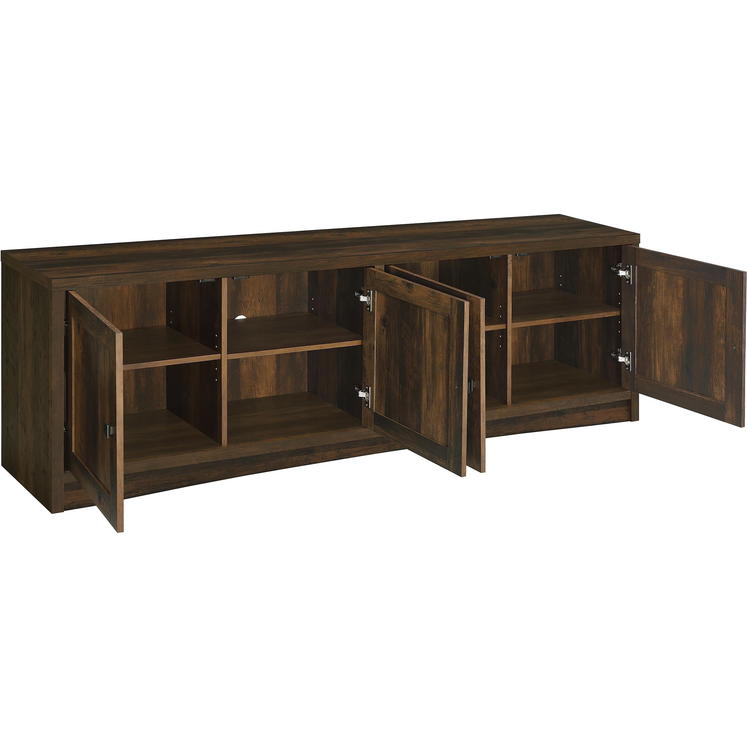  Coaster Furniture Laughlin 724123-SET 3-piece Entertainment Center TV Stand - Dark Pine IMAGE 4