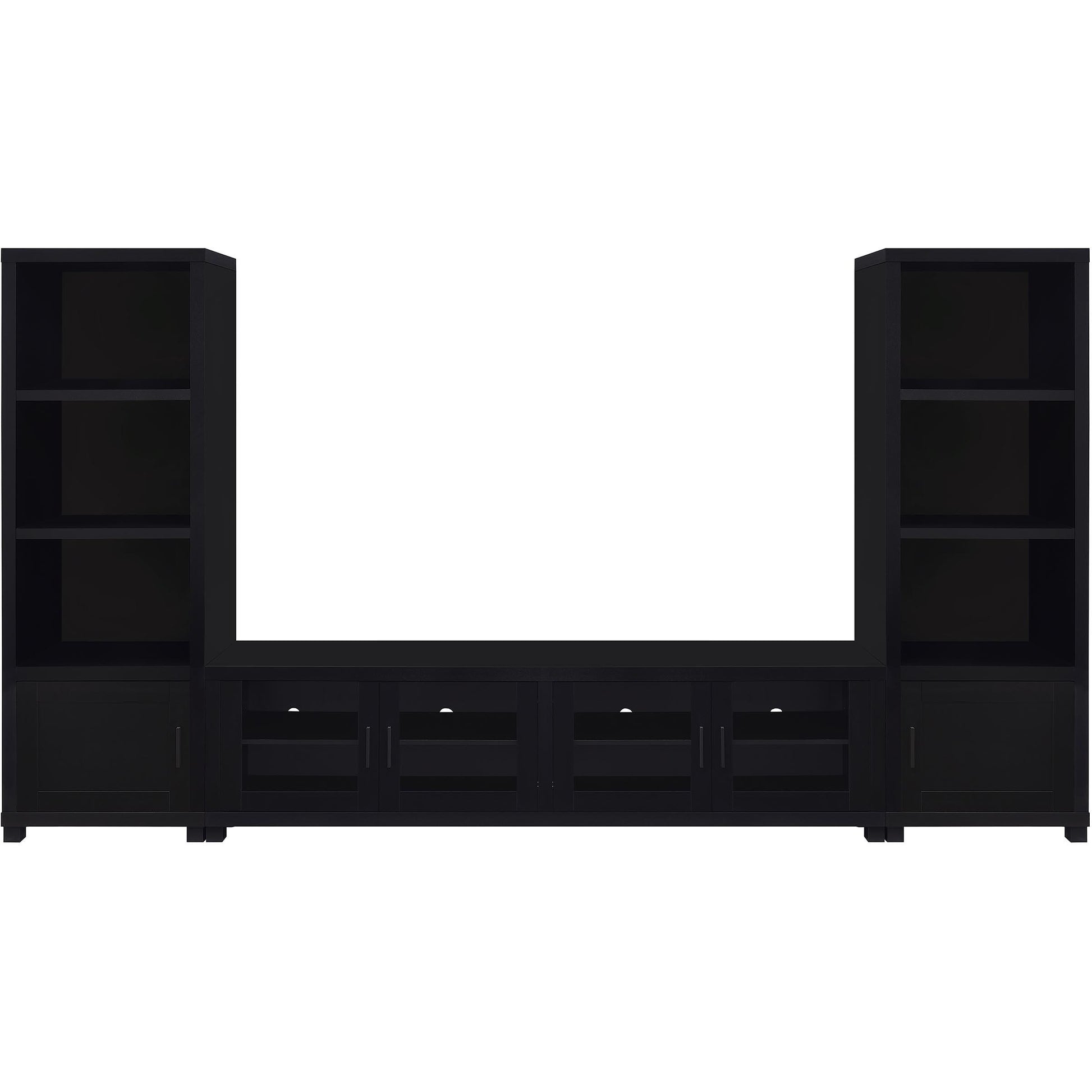  Coaster Furniture Jupiter 736303-SET 3-piece Entertainment Center 79-inch TV Stand - Black IMAGE 2