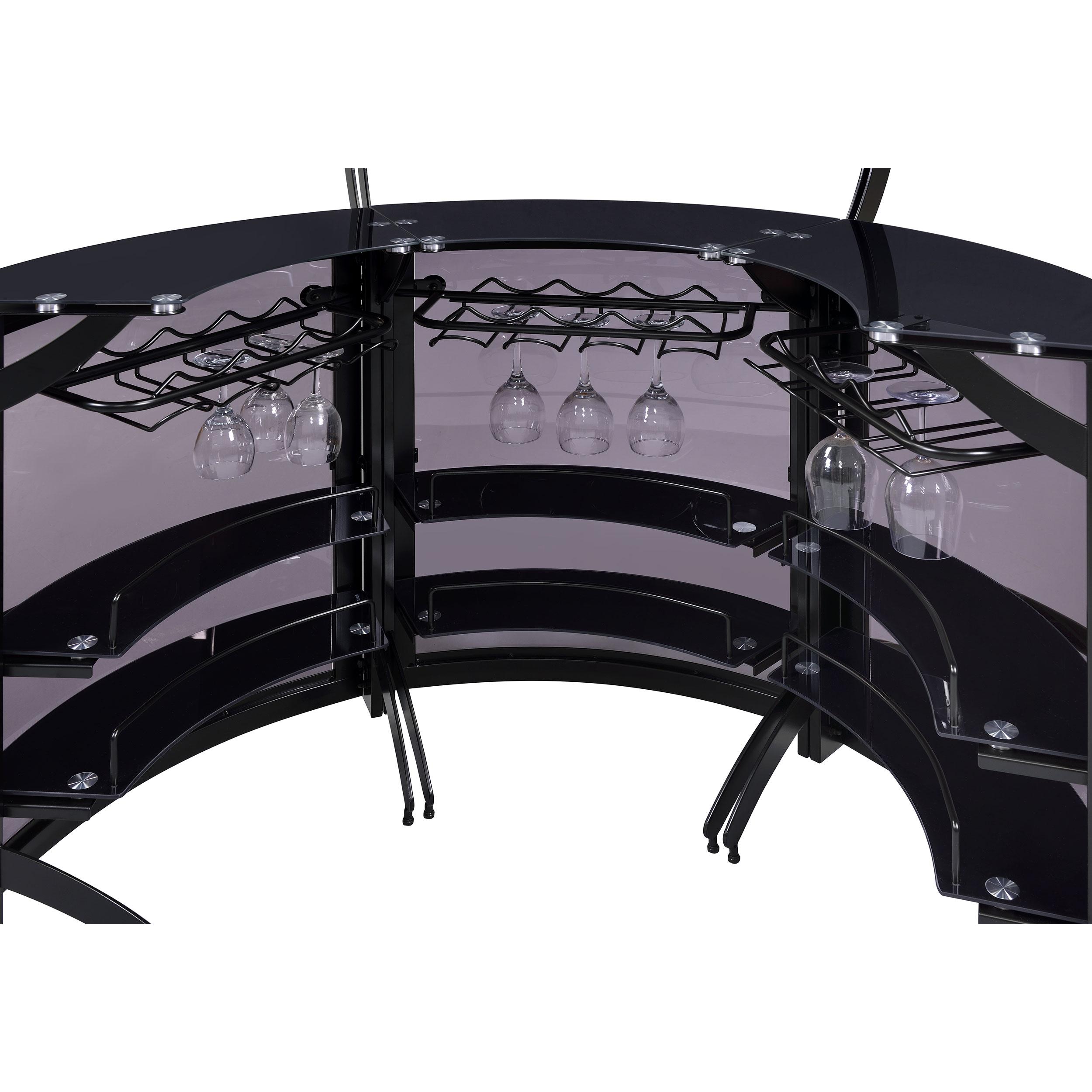  Coaster Furniture Dallas 182135-S3 3-piece Curved Freestanding Home Bar Cabinet - Black IMAGE 11