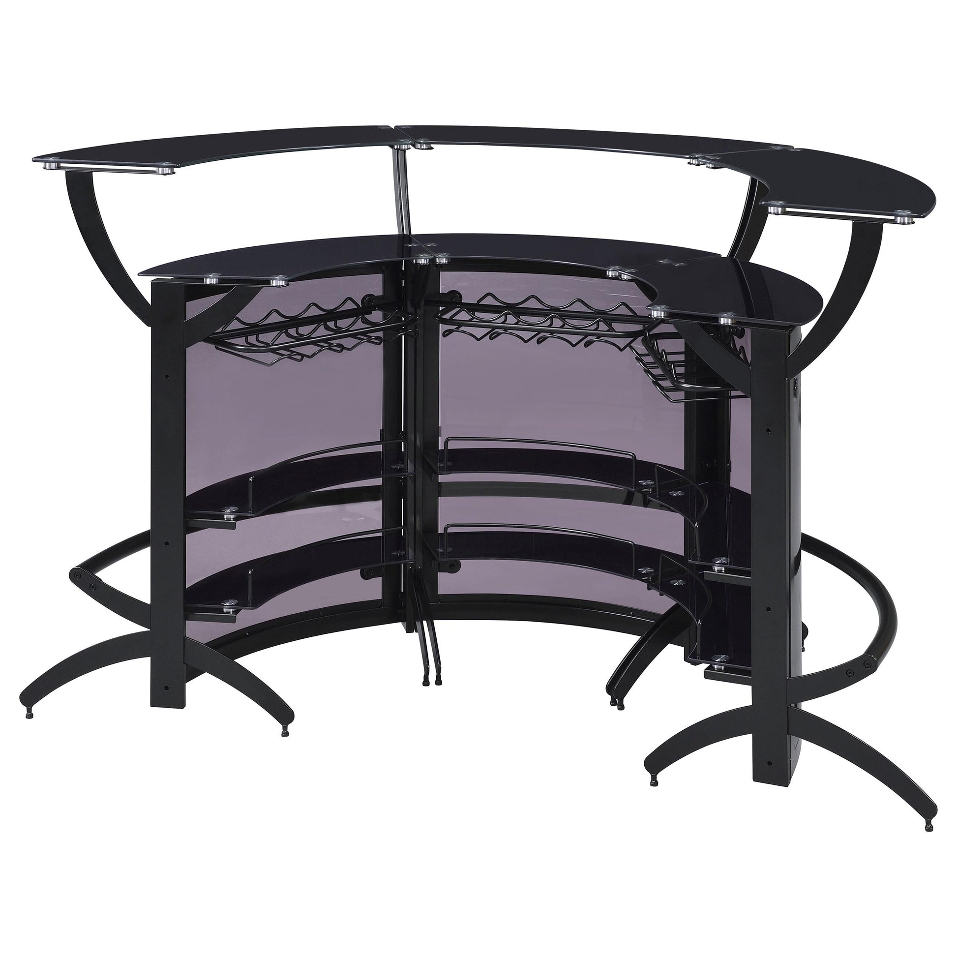  Coaster Furniture Dallas 182135-S3 3-piece Curved Freestanding Home Bar Cabinet - Black IMAGE 9