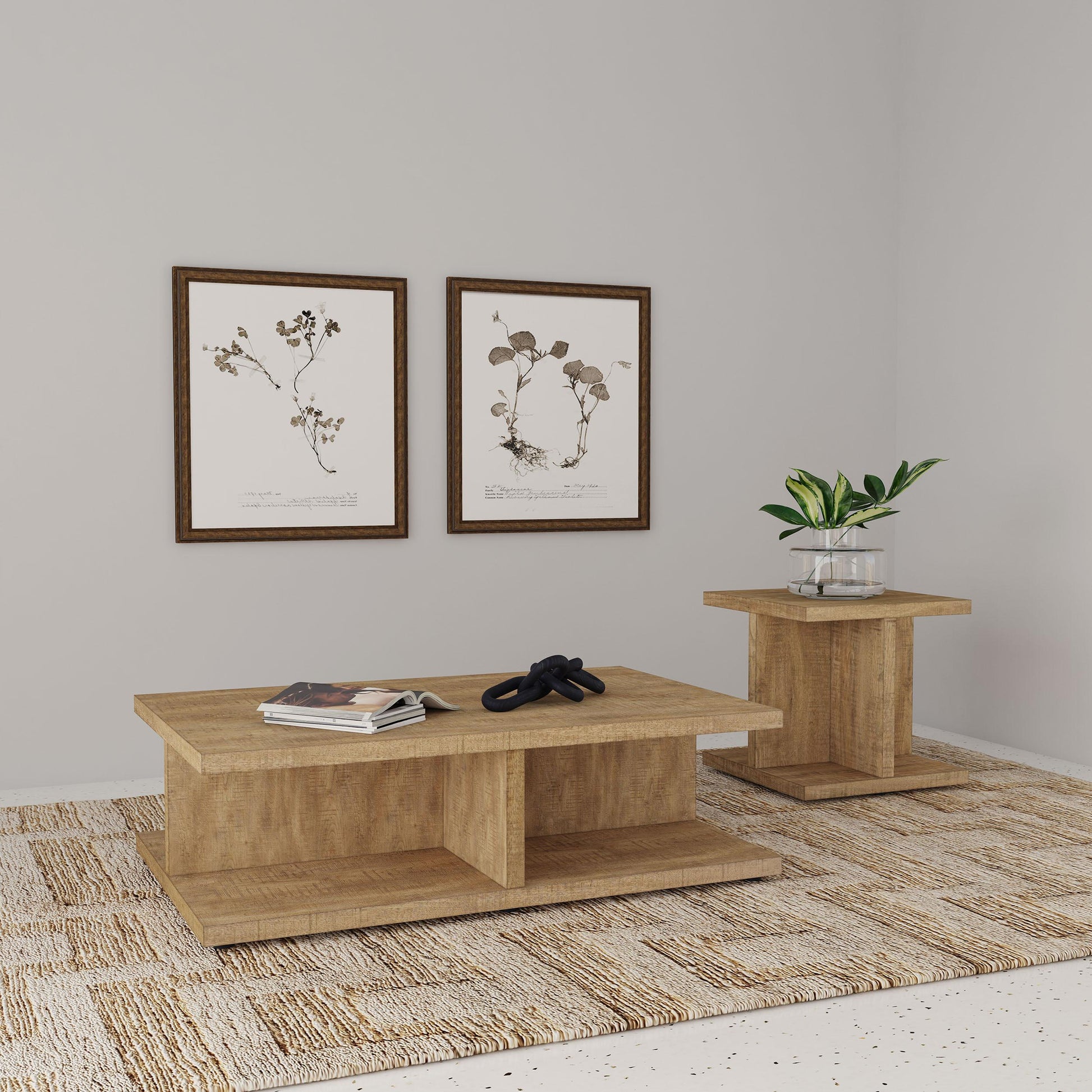  Coaster Furniture Cortona 706178-S2 2-piece Coffee and End Table Set - Mango IMAGE 2