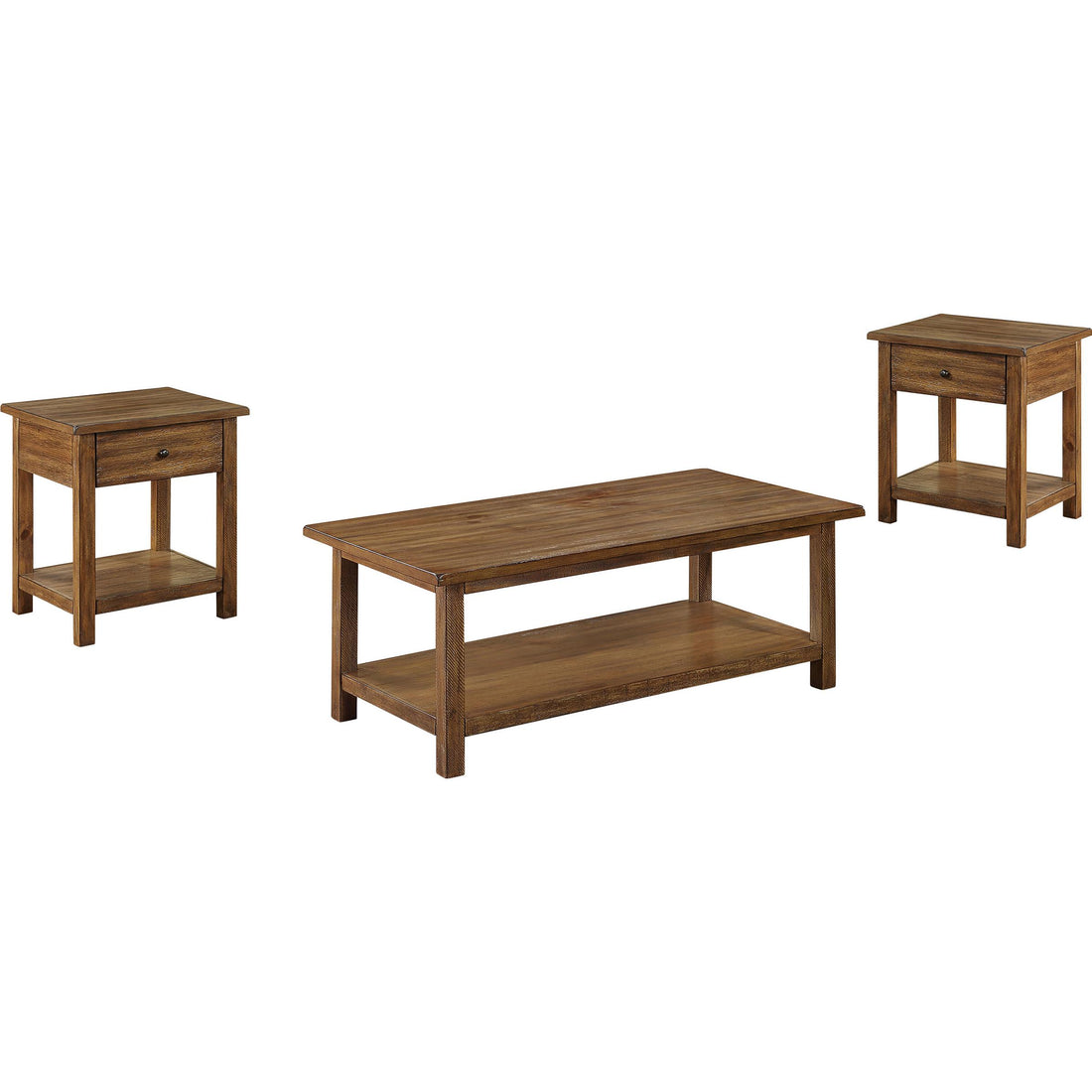  Coaster Furniture Payne 710548-S3 3-piece Coffee and 1-drawer End Table Set - Brown IMAGE 1