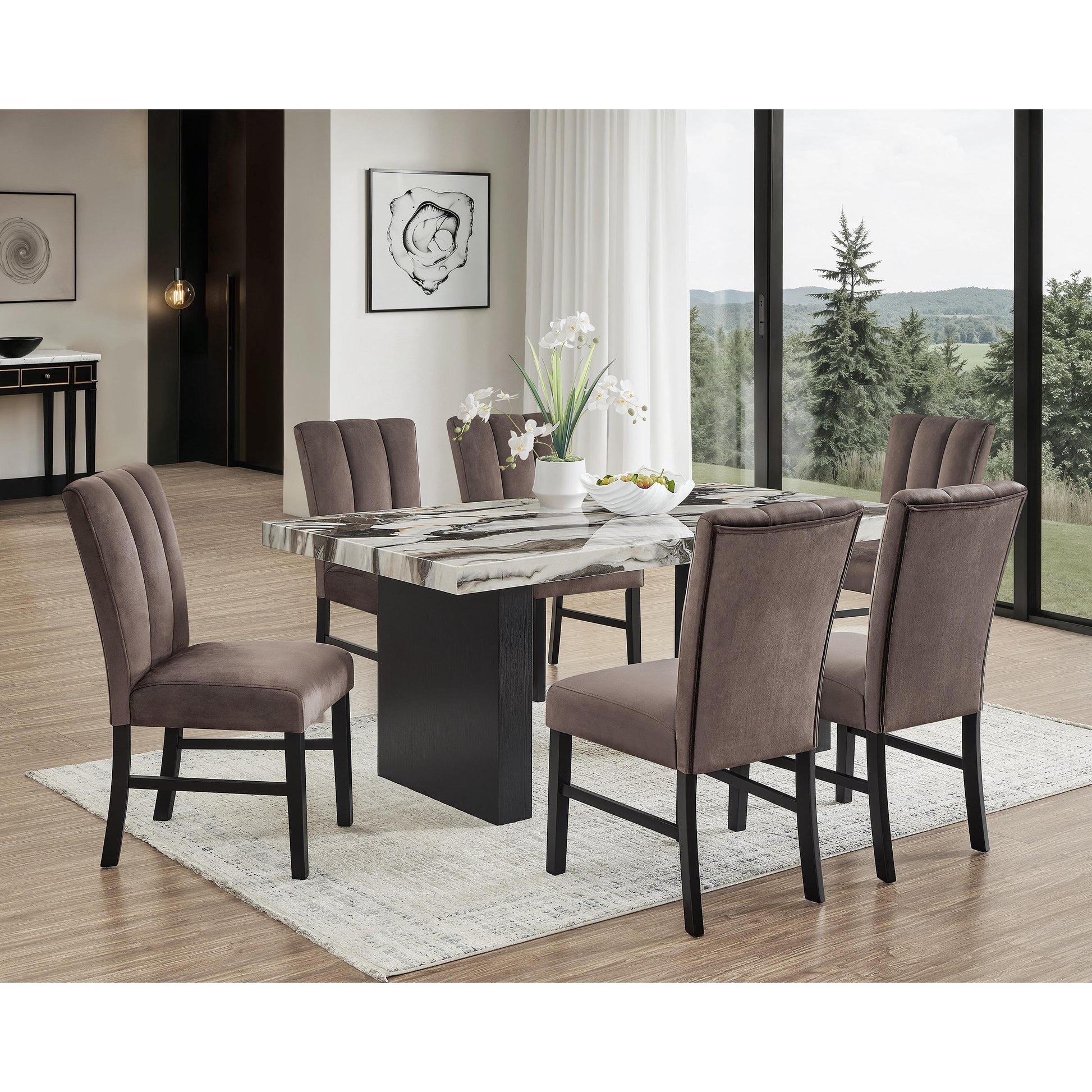  Crown Mark Vega 1420T-3972 Faux Marble Dining Table IMAGE 5