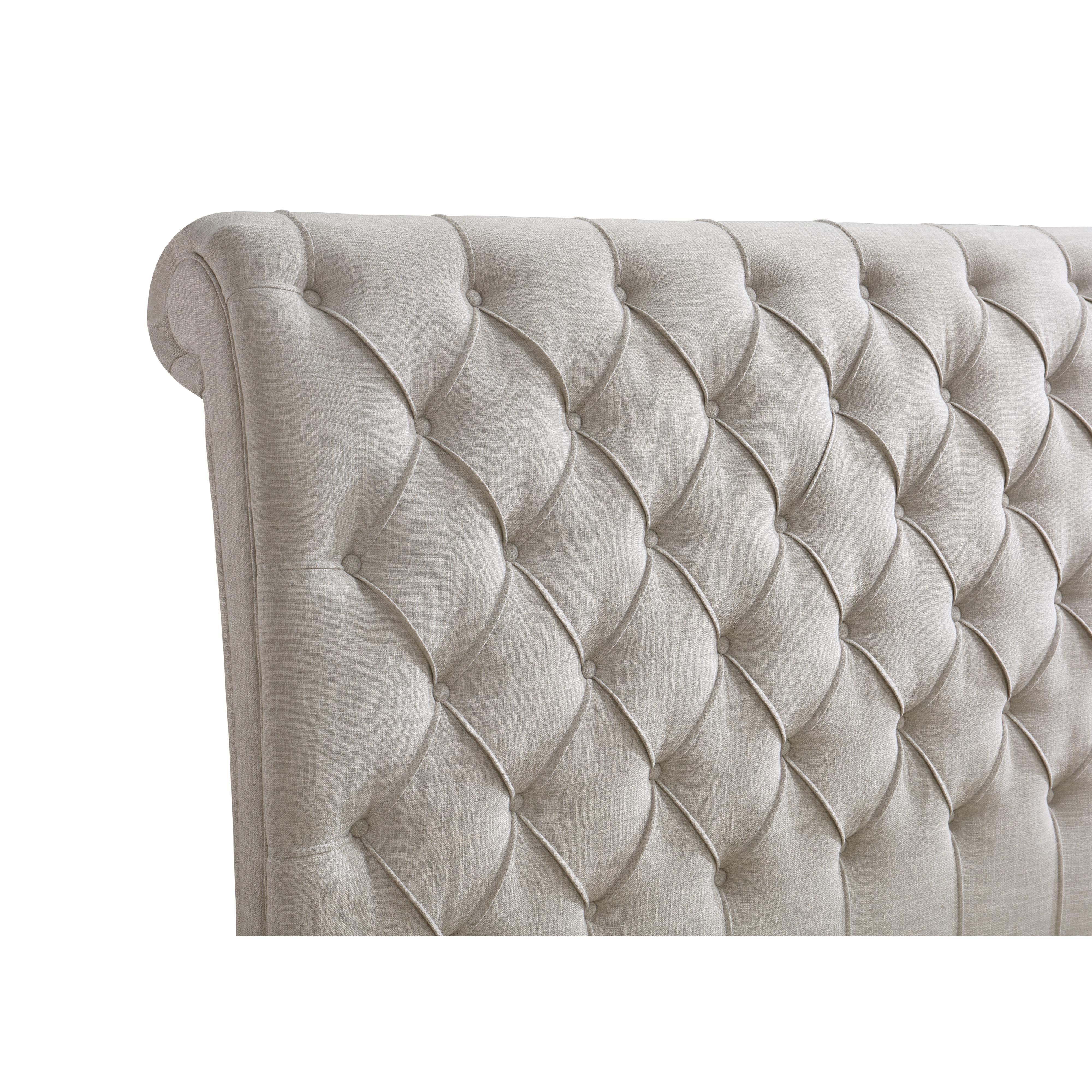  Size_Queen  -- Kate 5103LG Queen Platform Bed - Light Grey Tweed IMAGE 5