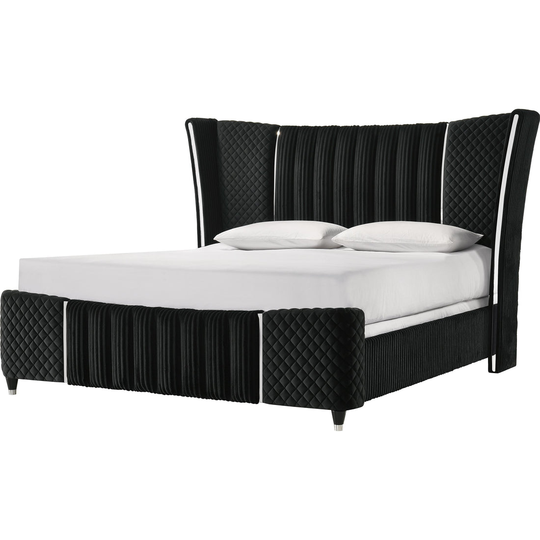  Size_King  -- Armany Upholstered Panel Bed IMAGE 1