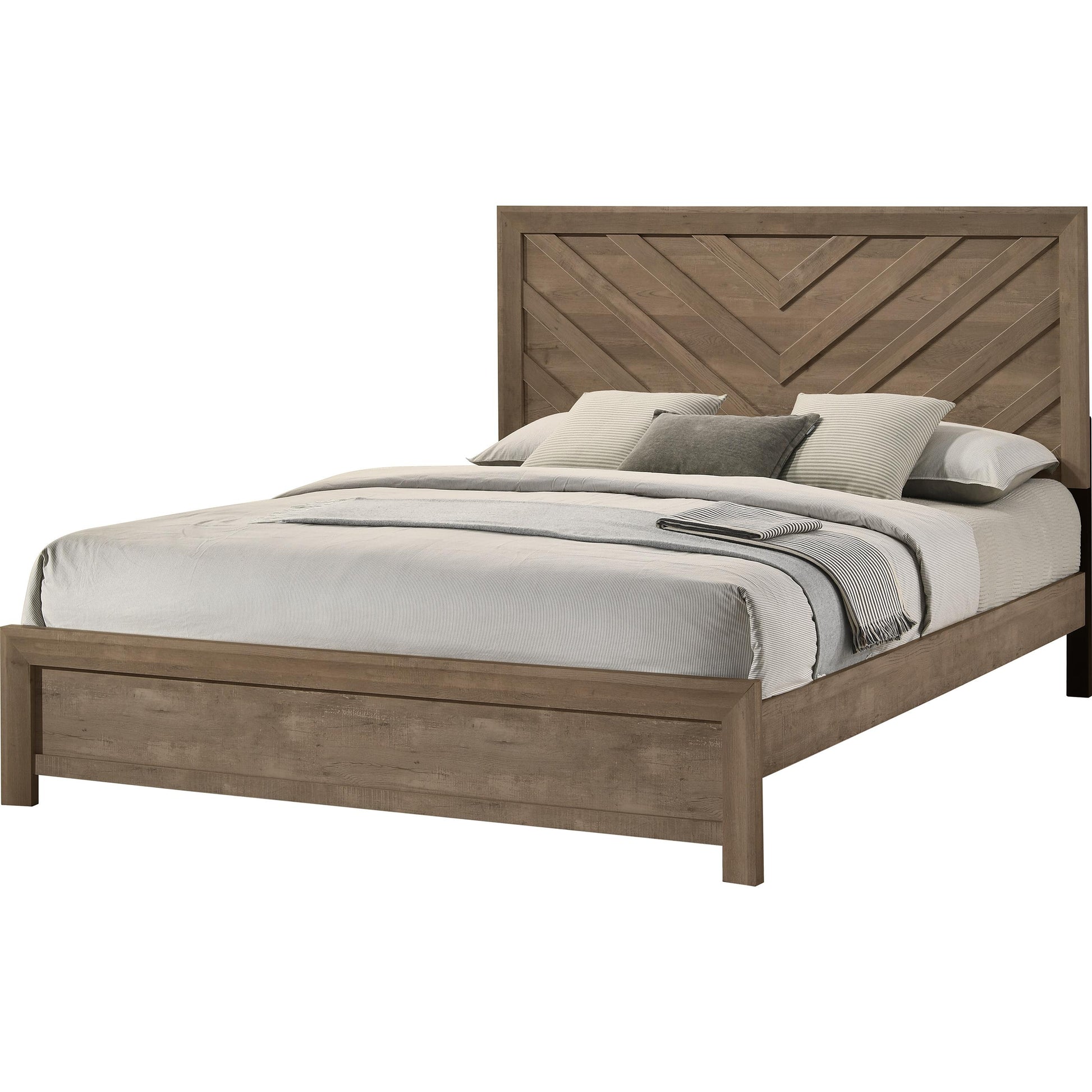  Size_King  -- Valor B9332-K King Bed - Light Brown IMAGE 1