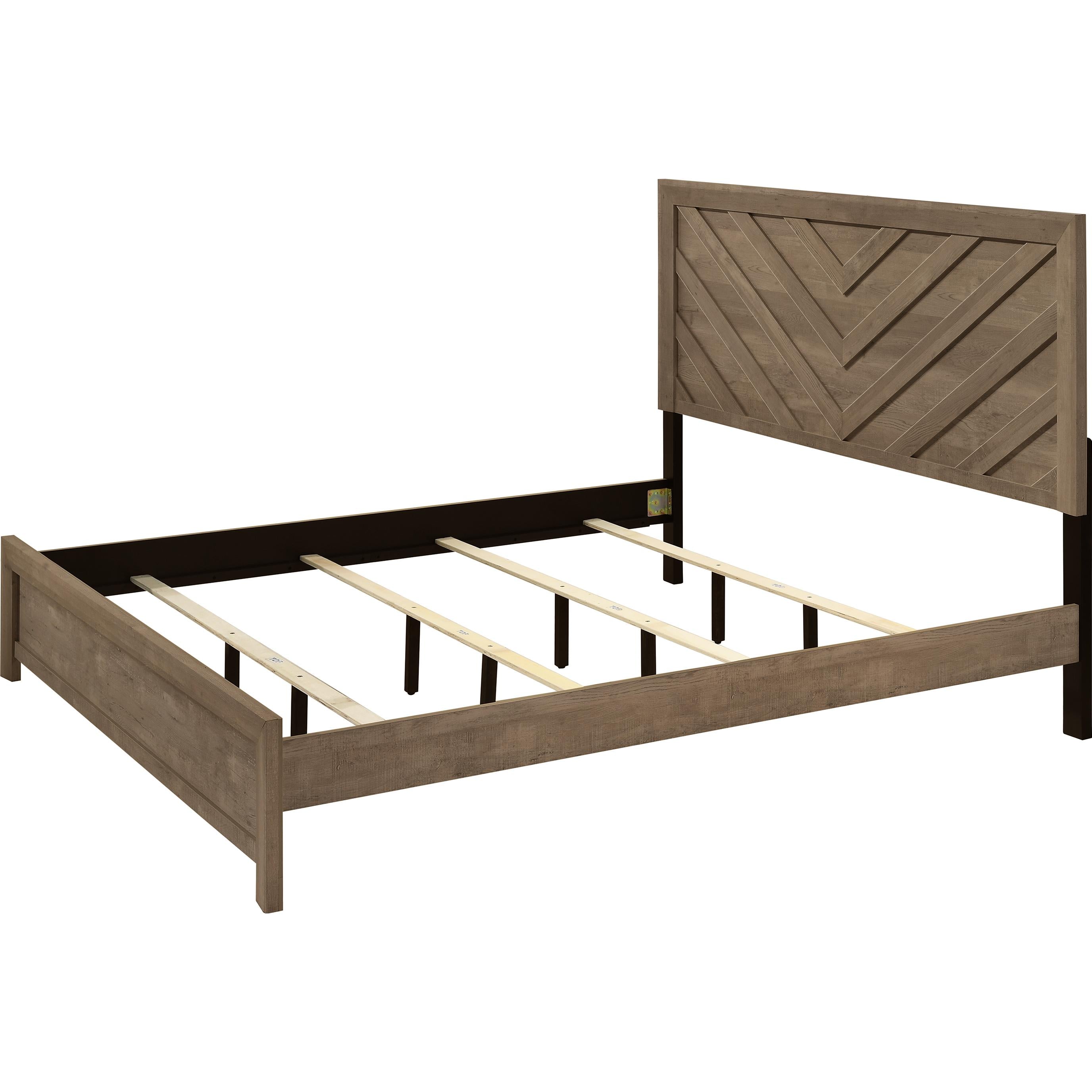  Size_King  -- Valor B9332-K King Bed - Light Brown IMAGE 2