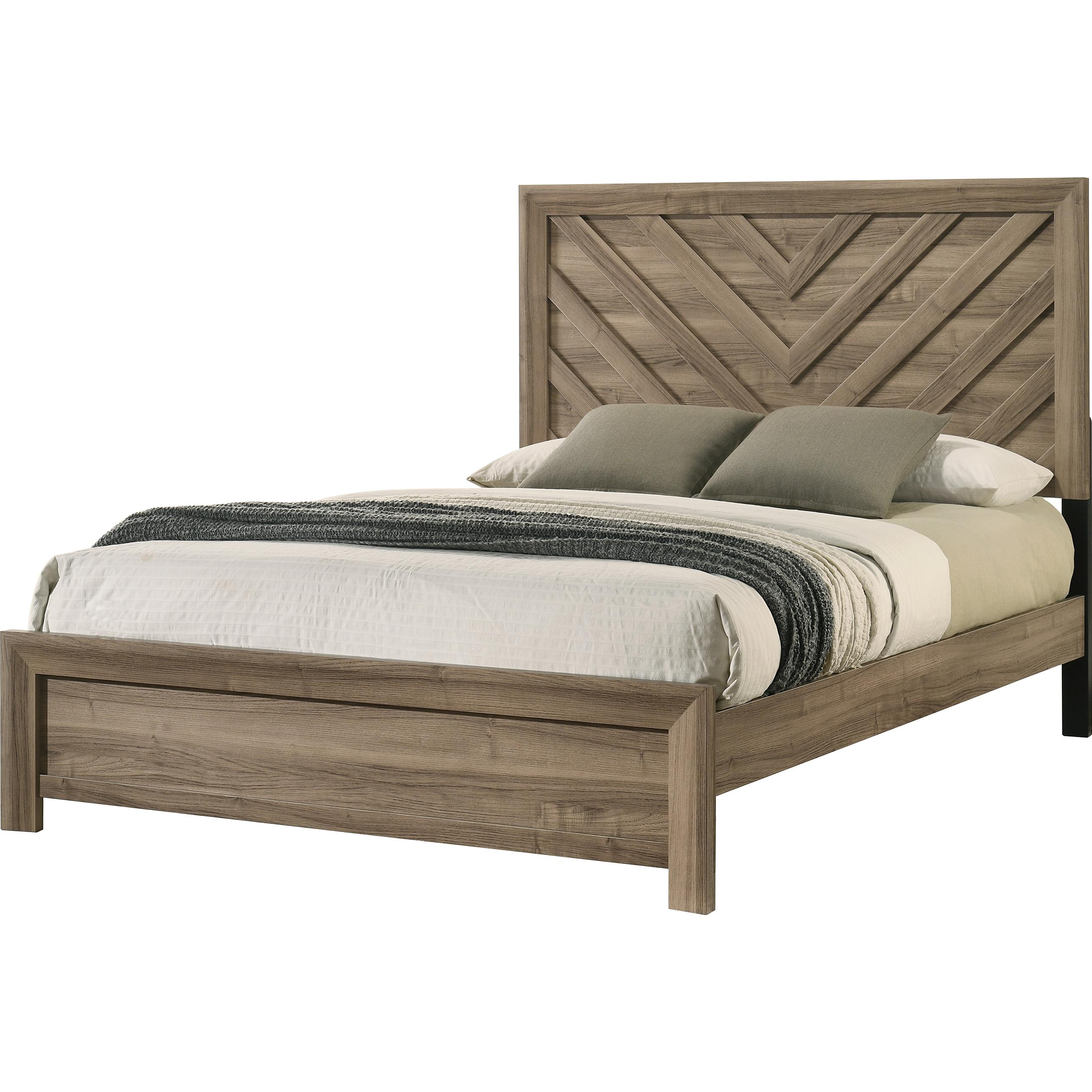  Size_Queen  -- Valor B9332-Q Queen Bed - Light Brown IMAGE 1