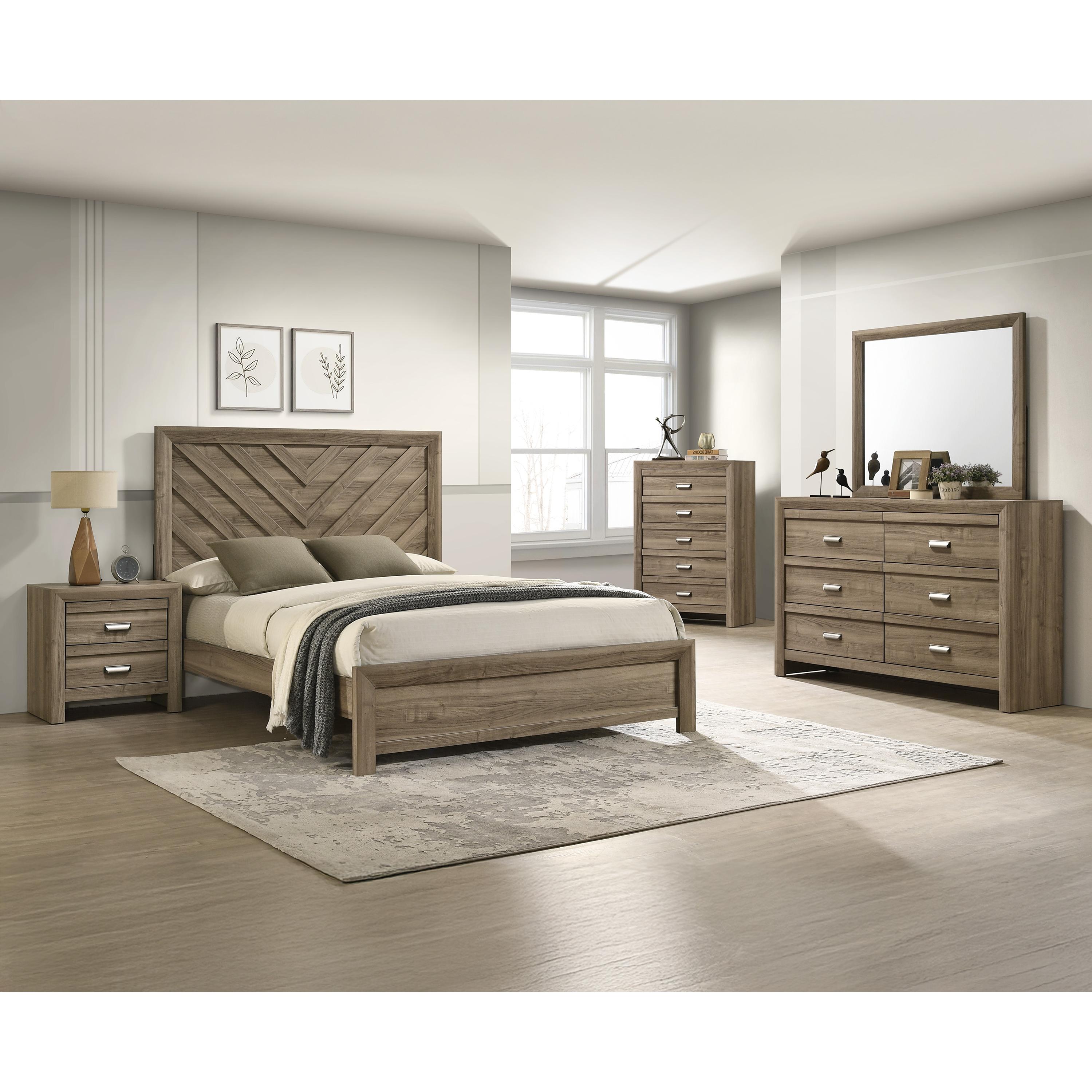  Size_Queen  -- Valor B9332-Q Queen Bed - Light Brown IMAGE 3