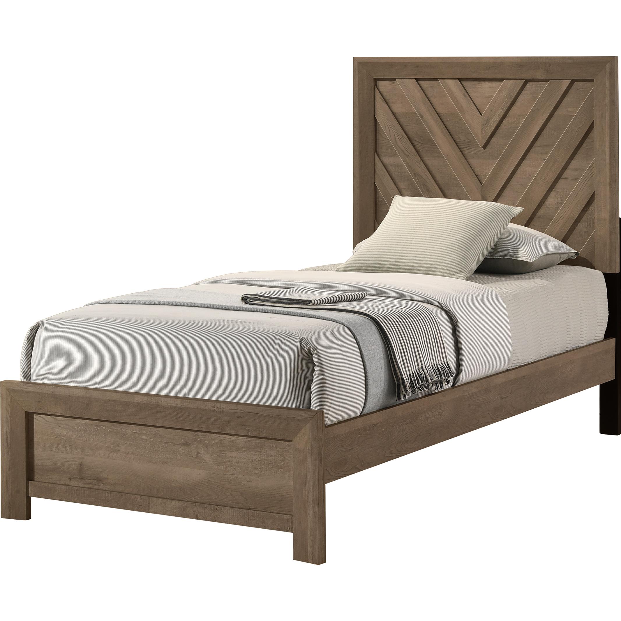  Size_Twin  -- Valor B9332-T Twin Bed - Light Brown IMAGE 1