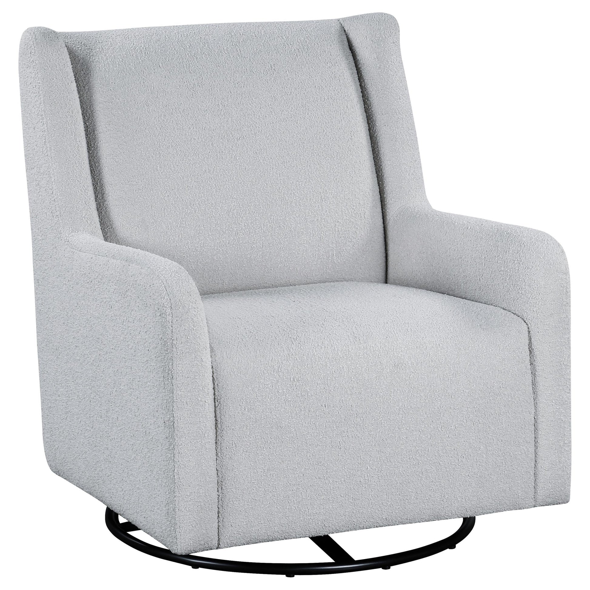  Coaster Furniture Serra 902454 Boucle Upholstered Swivel Glider - Dove Grey IMAGE 1