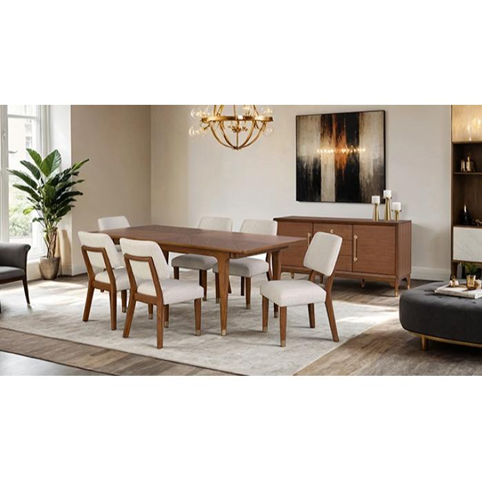  Furniture of America Hepburne FM34000WN-T Dining Table IMAGE 4