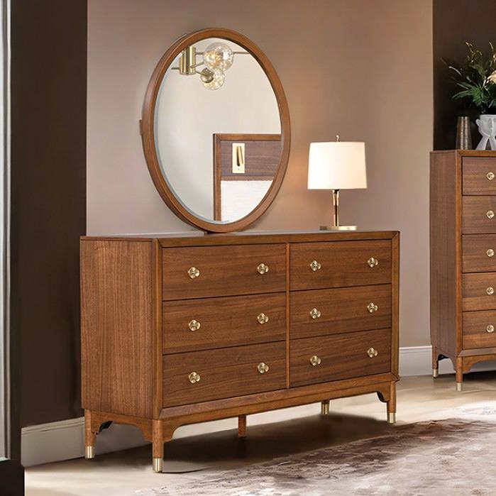  Furniture of America Hepburne FM74000WN-M Dresser Mirror IMAGE 1