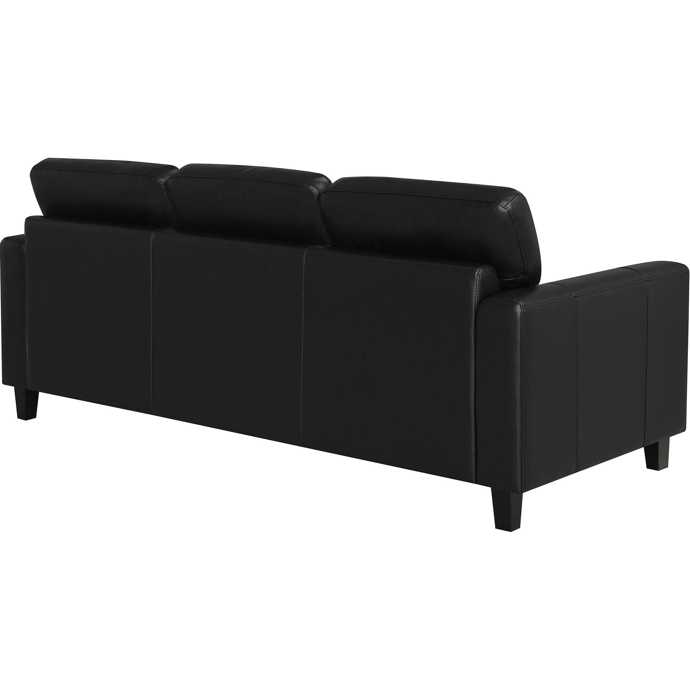  Coaster Furniture Scotland 504664 Faux Leather Upholstered Track Arm Sofa - Black IMAGE 7