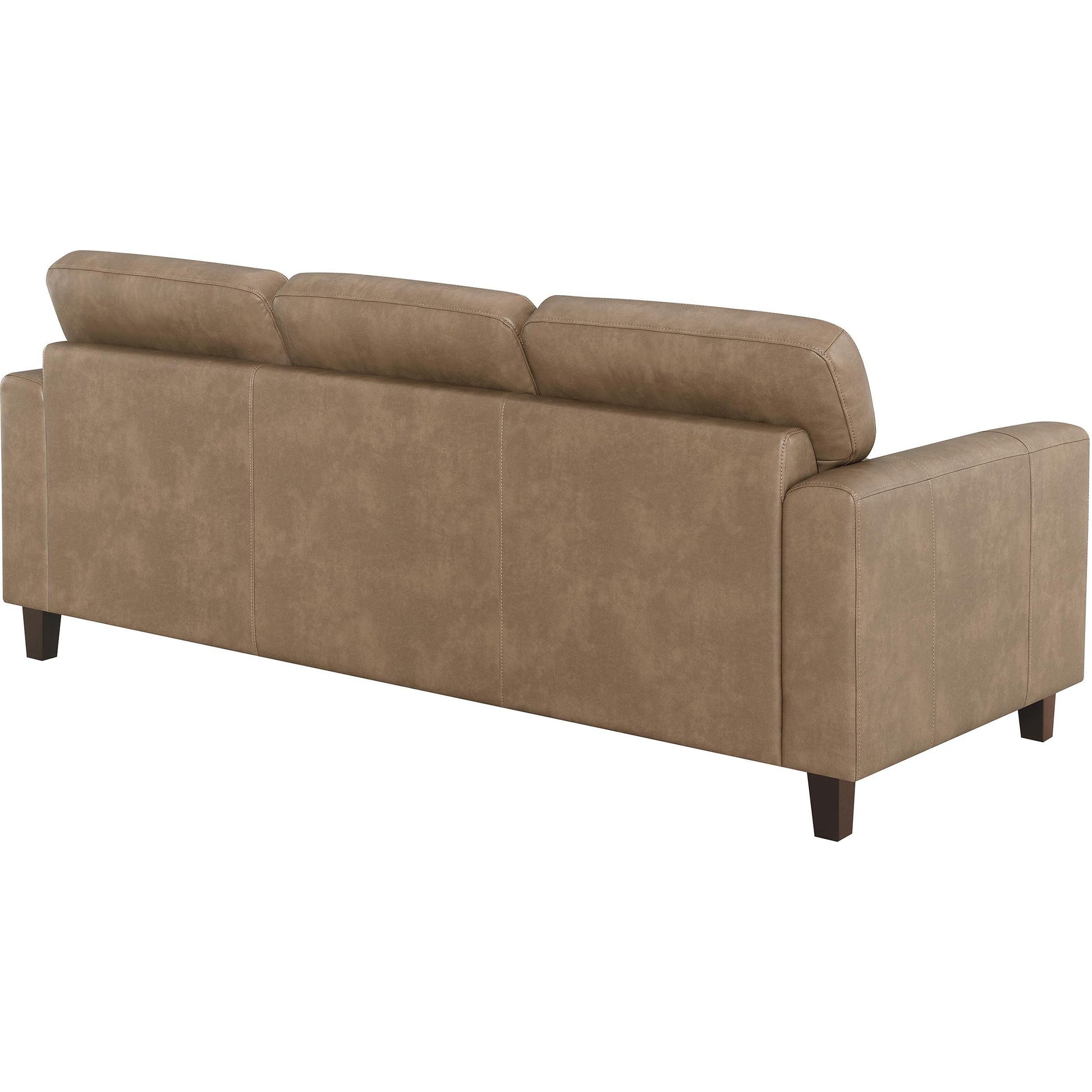  Coaster Furniture Scotland 504667 Faux Leather Upholstered Track Arm Sofa - Brown IMAGE 7