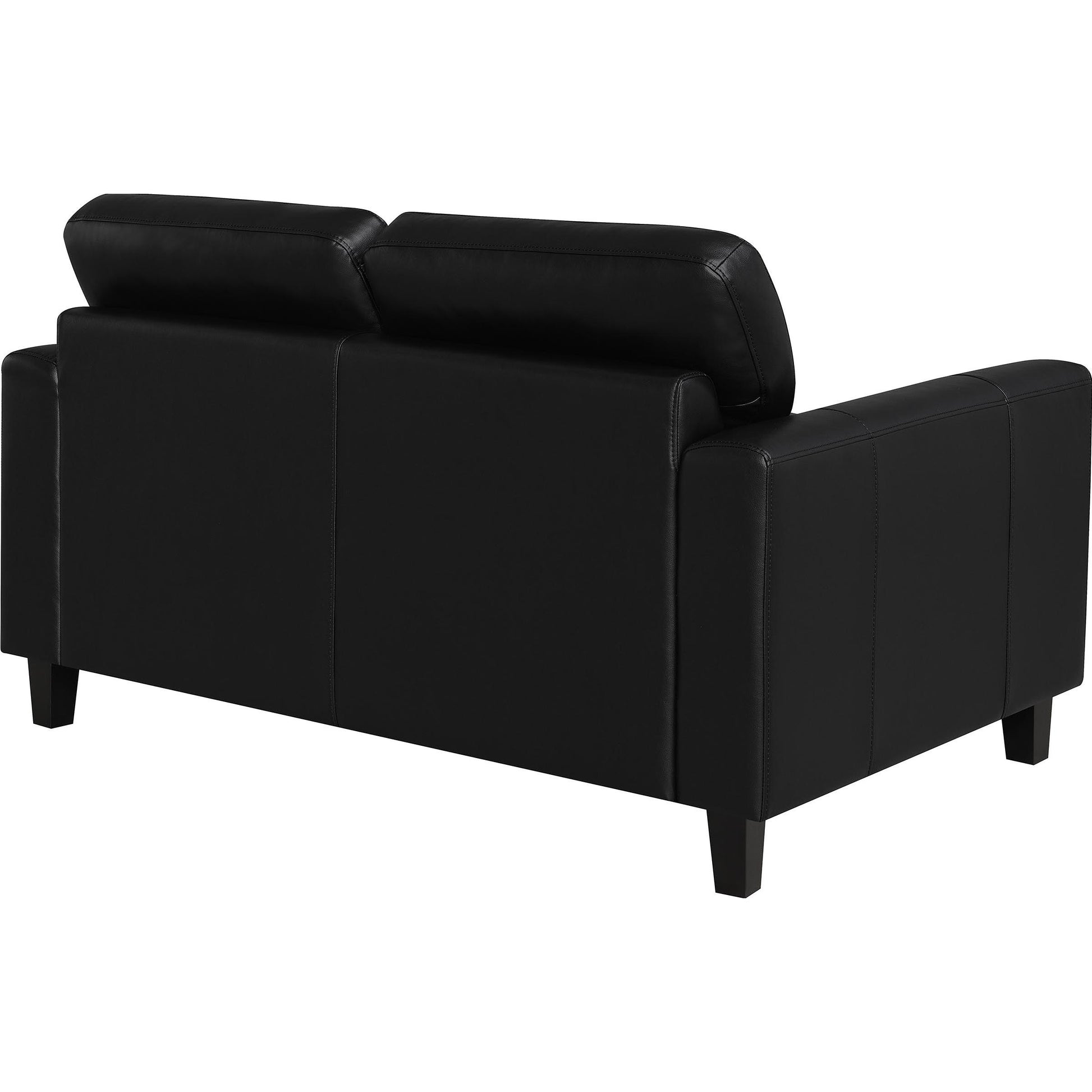  Coaster Furniture Scotland 504665 Faux Leather Upholstered Track Arm Loveseat - Black IMAGE 7