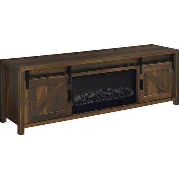  Coaster Furniture Enfield 722863 71-inch TV Stand Fireplace Media Console - Dark Pine IMAGE 1