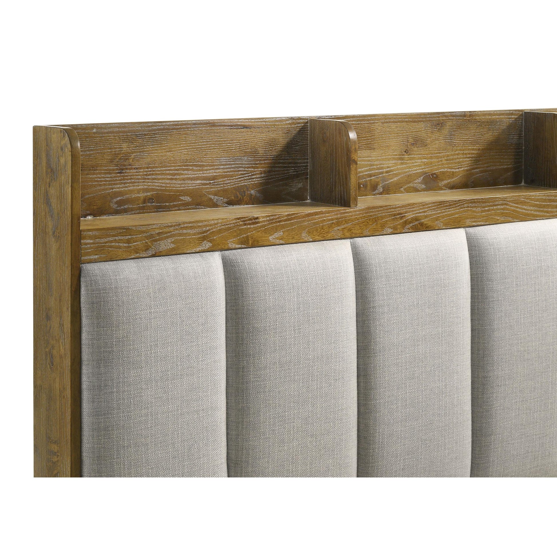  Size_Queen  -- Henderson 222971Q 57-inch Eastern Queen Bookcase Panel Bed - Medium Oak IMAGE 8