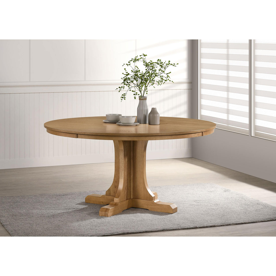  Coaster Furniture Hartville 109460 60-inch Round Dining Table - Natural Light Brown IMAGE 1