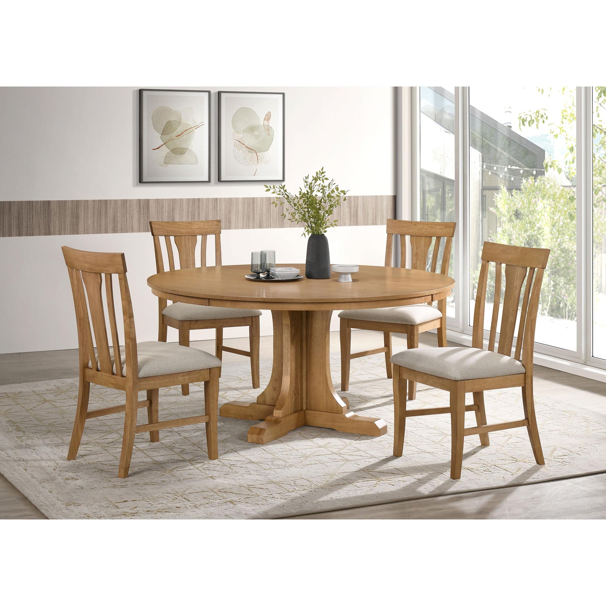  Coaster Furniture Hartville 109460 60-inch Round Dining Table - Natural Light Brown IMAGE 6