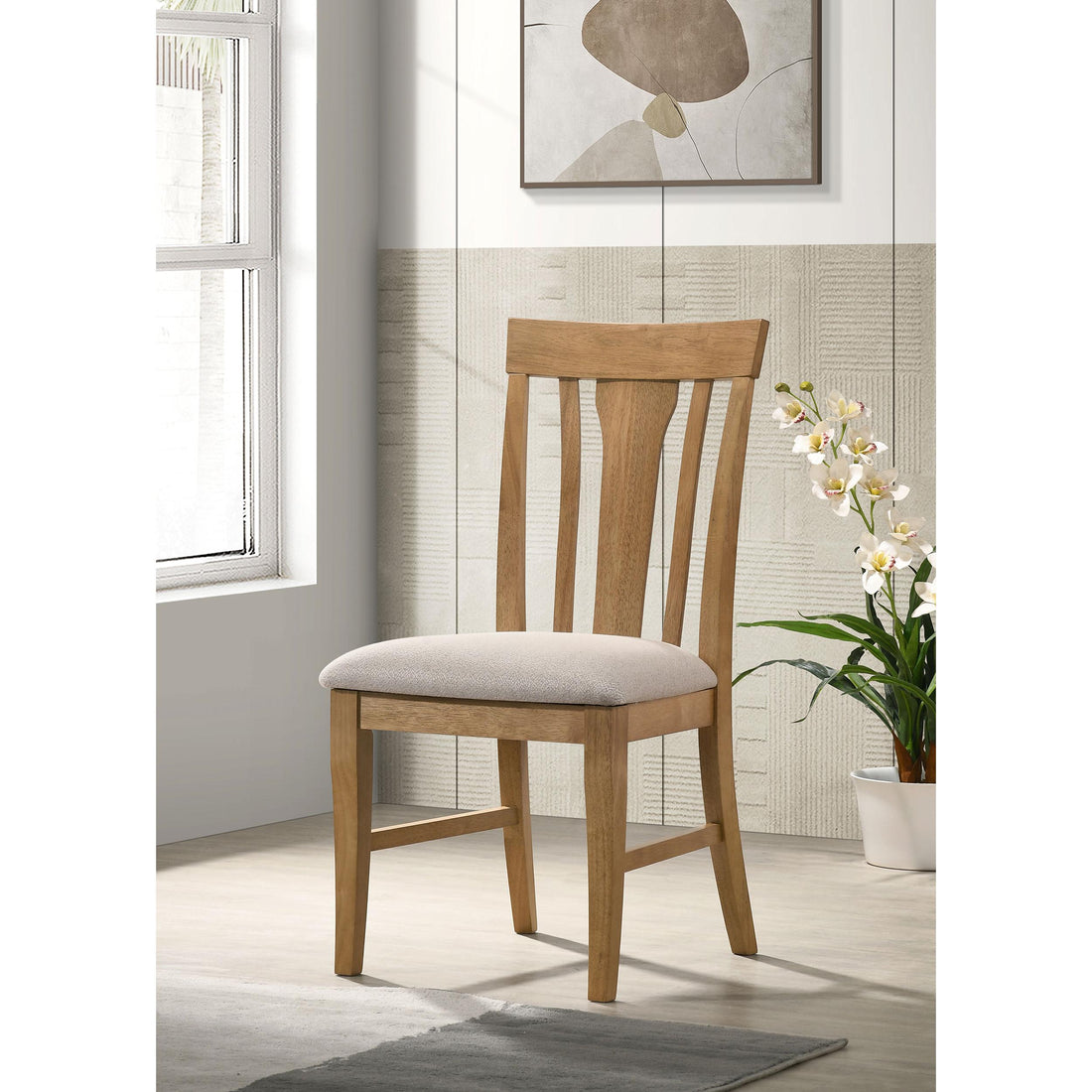  Coaster Furniture Hartville 109462 Set of 2 Dining Side Chair - Natural Light Brown IMAGE 1