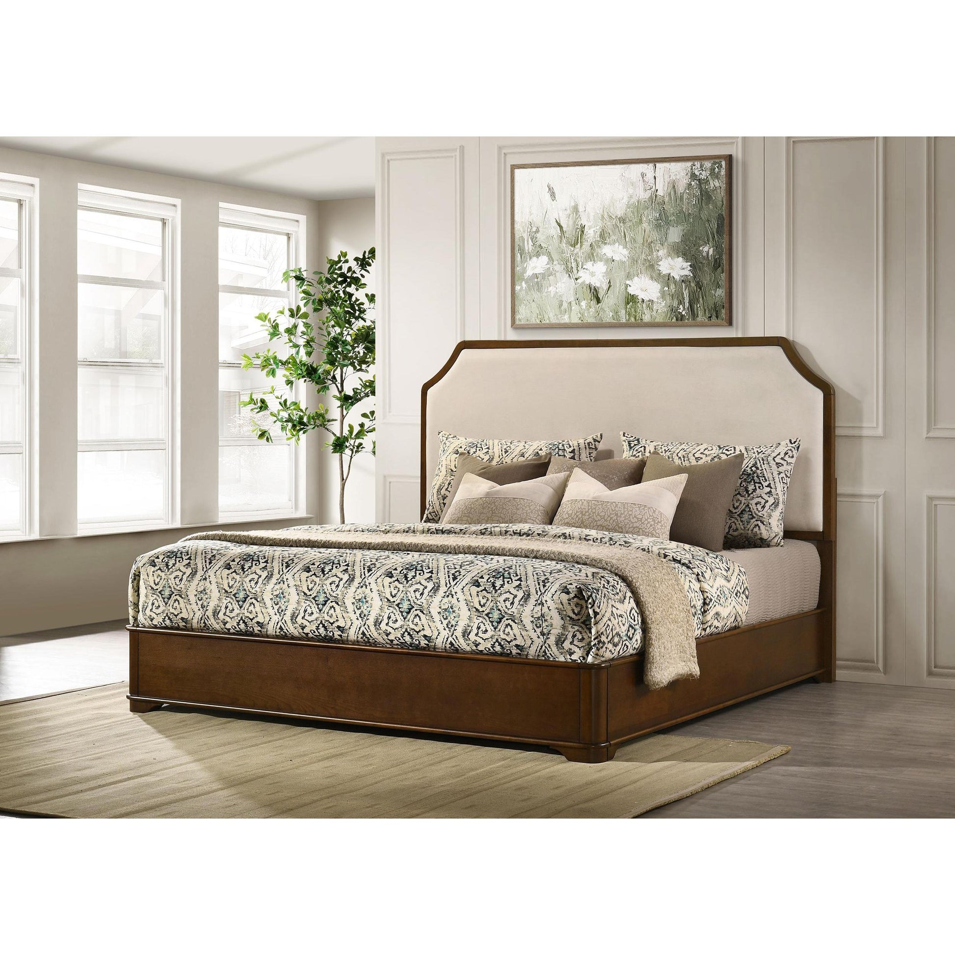  Size_King  -- Garland 205301KE 58-inch King Panel Bed - Cream/Brown Cherry IMAGE 2