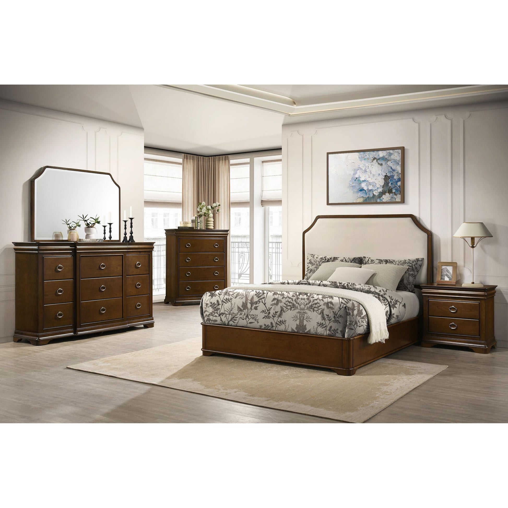  Size_King  -- Garland 205301KE 58-inch King Panel Bed - Cream/Brown Cherry IMAGE 8