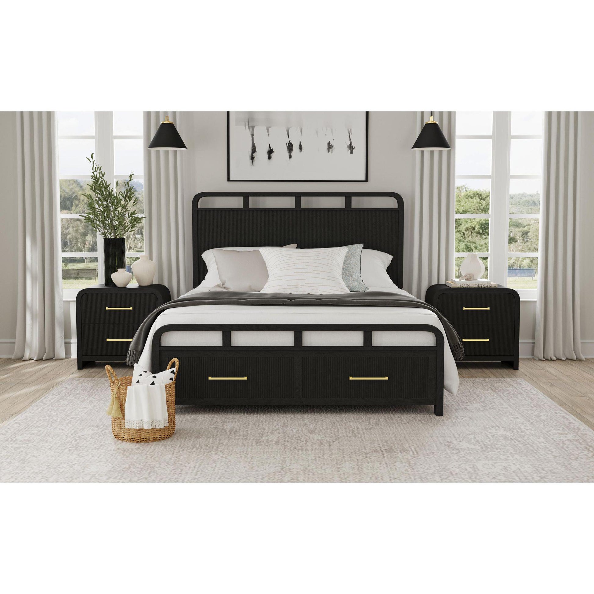  Elements International Ridgemont B-14440-8W-NS2 2-Drawer Nightstand IMAGE 3