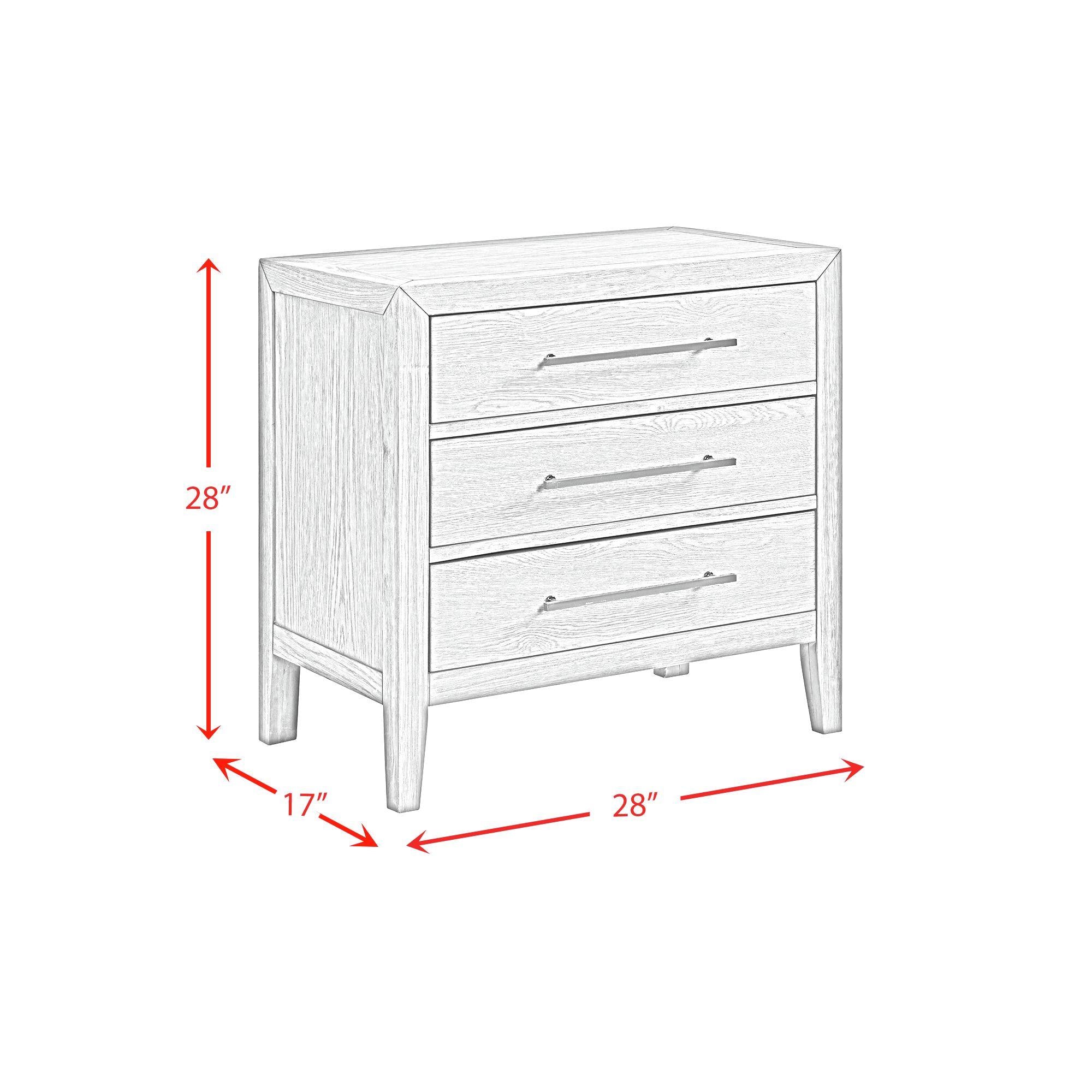  Elements International Versailles Contemporary B-3690-3-NS 3-Drawer Nightstand IMAGE 9