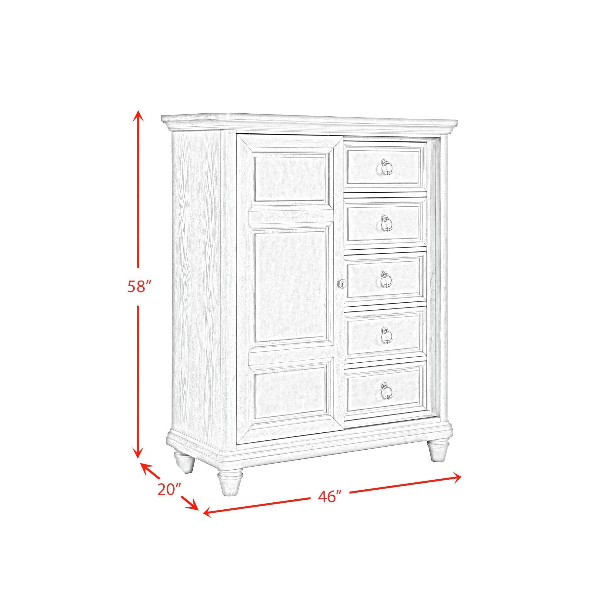  Elements International Whit-Ash B-11360-3-CH2 5-Drawer Door Chest IMAGE 12