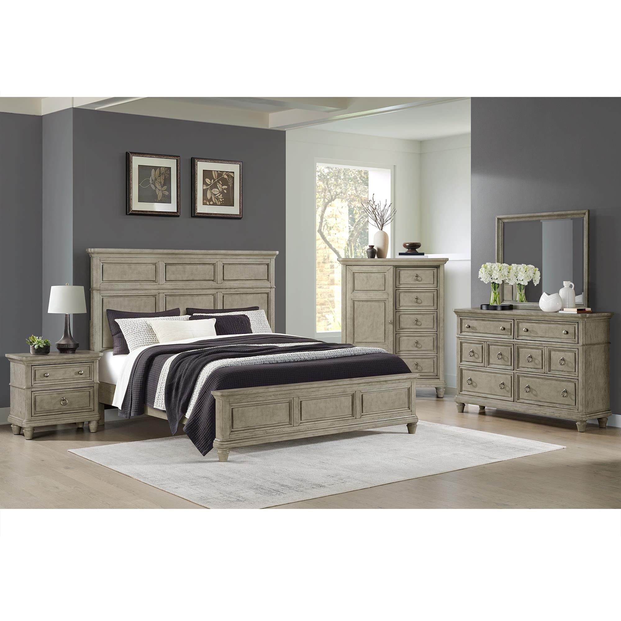  Elements International Whit-Ash B-11360-3-CH2 5-Drawer Door Chest IMAGE 3