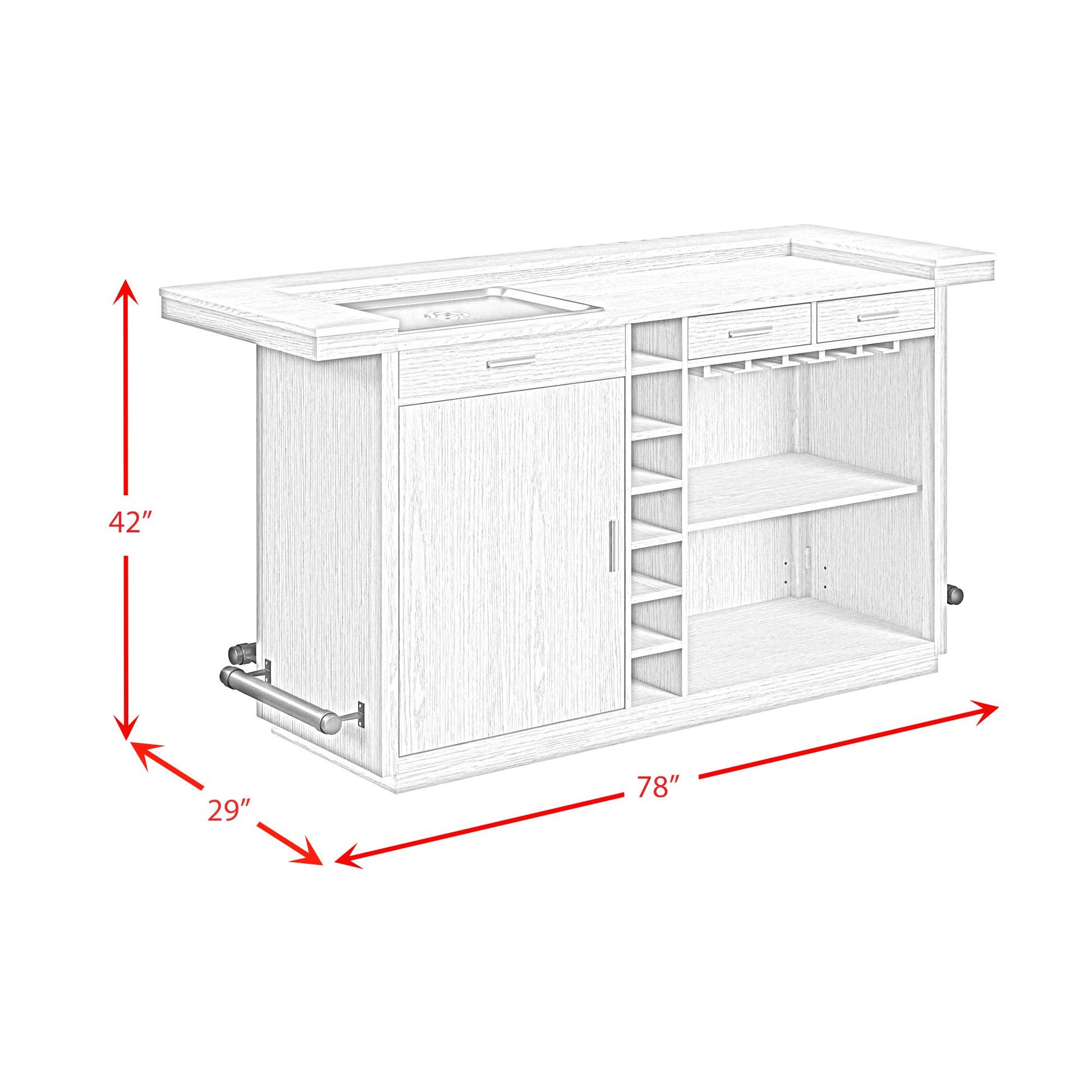  Elements International Cambrie DA-18010-6-BTC Bar Table IMAGE 12