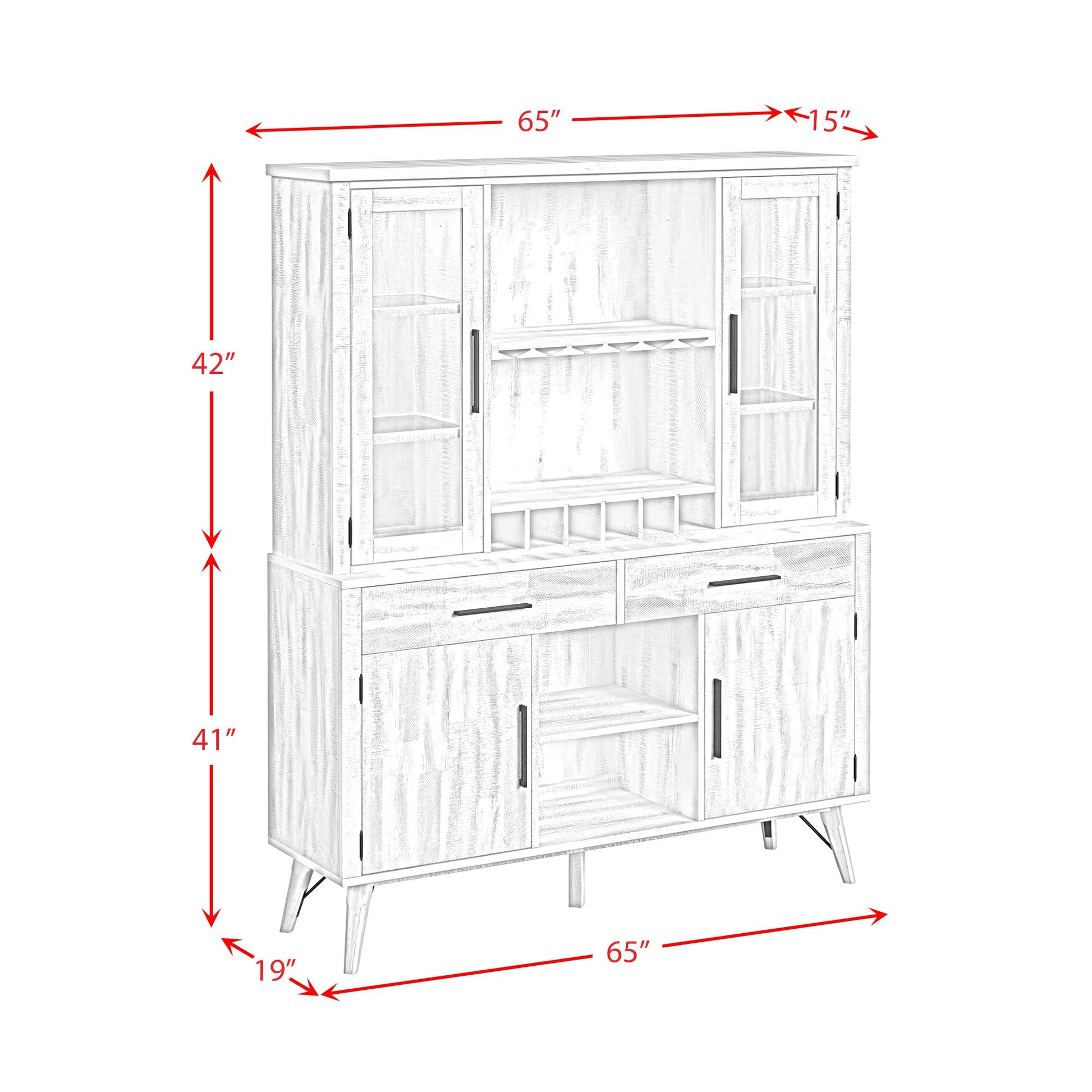  Elements International Rogen Rustic D-12850-7-BFHT Buffet & Hutch IMAGE 13