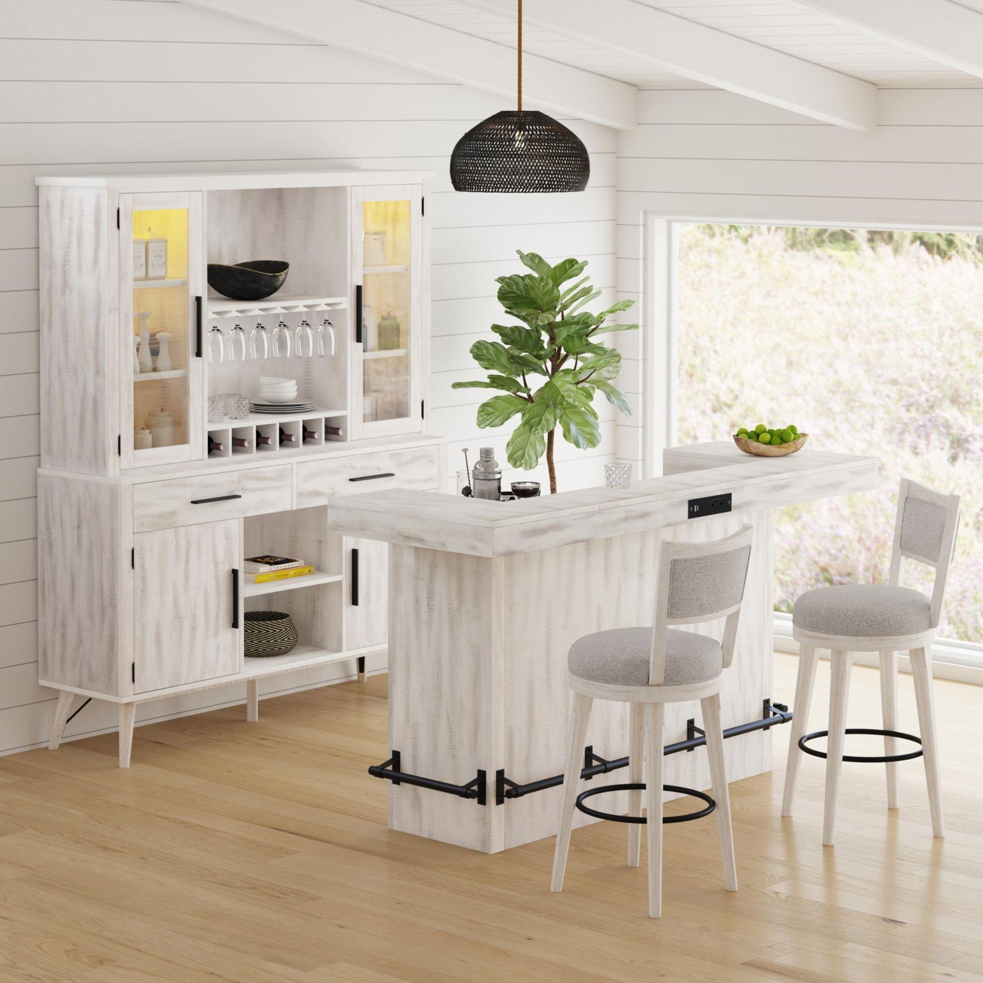  Elements International Rogen Rustic D-12850-7-BFHT Buffet & Hutch IMAGE 5