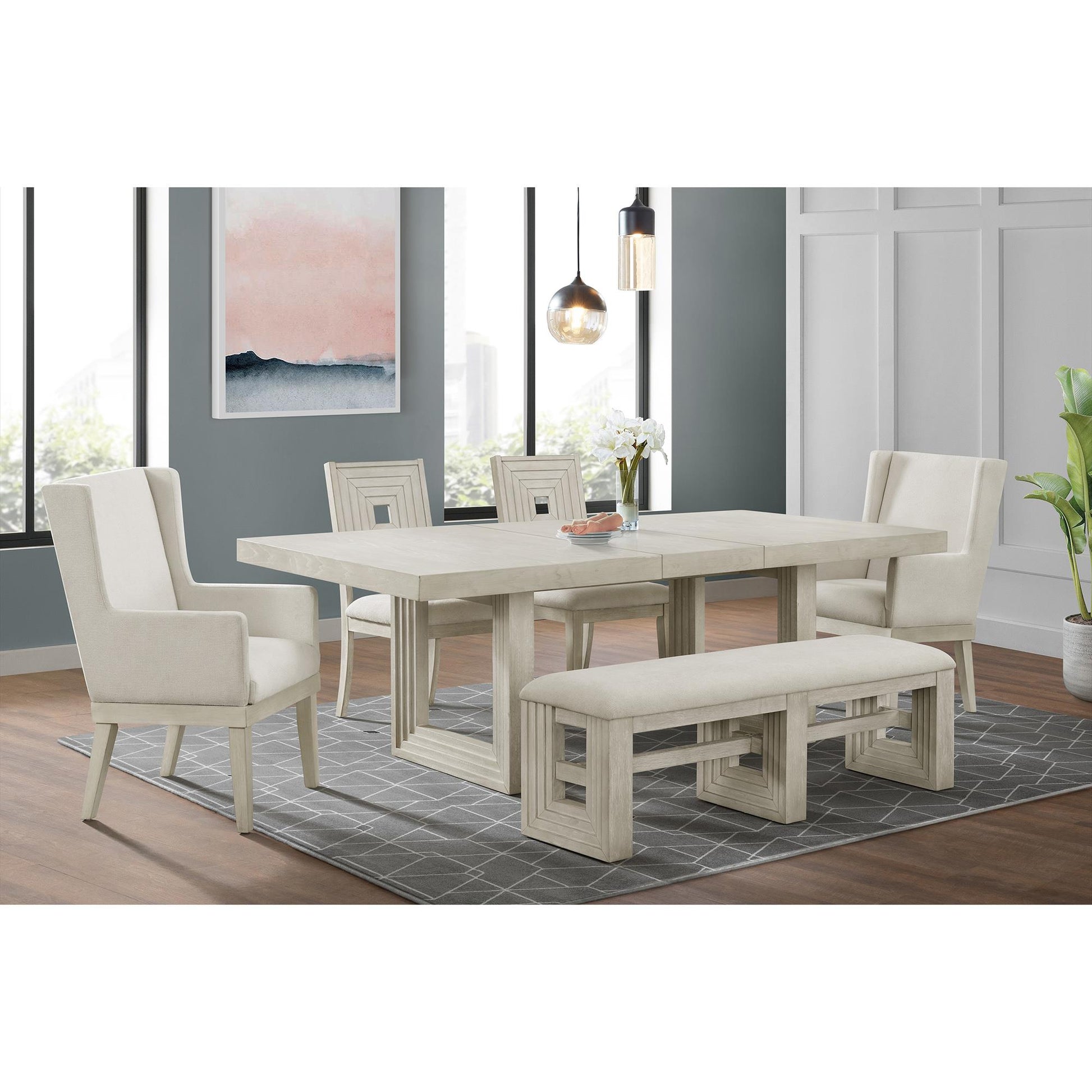  Elements International Avalanche D-11600-7-BN Dining Bench IMAGE 3