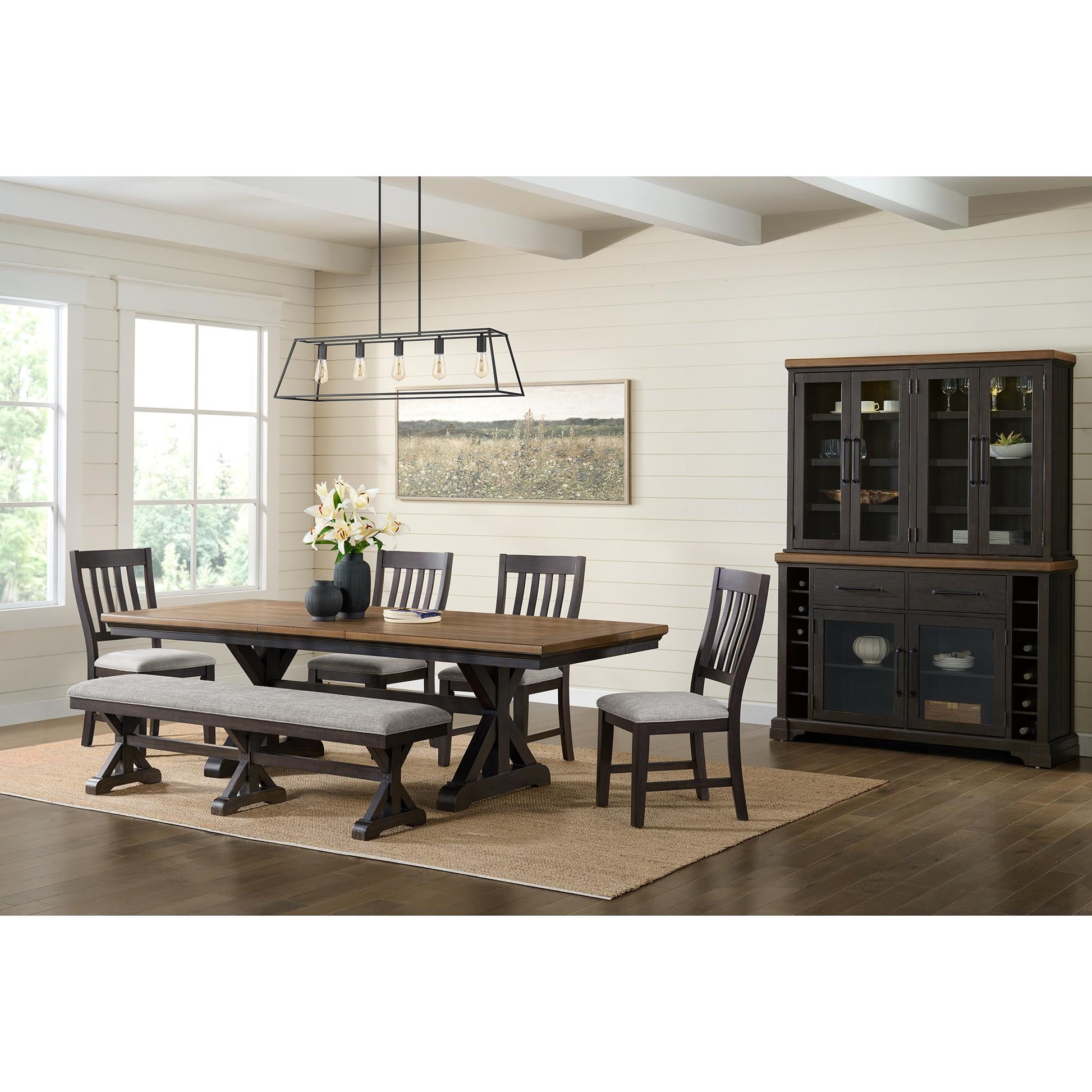  Elements International Montrose D-16670-8-BN Dining Bench IMAGE 3