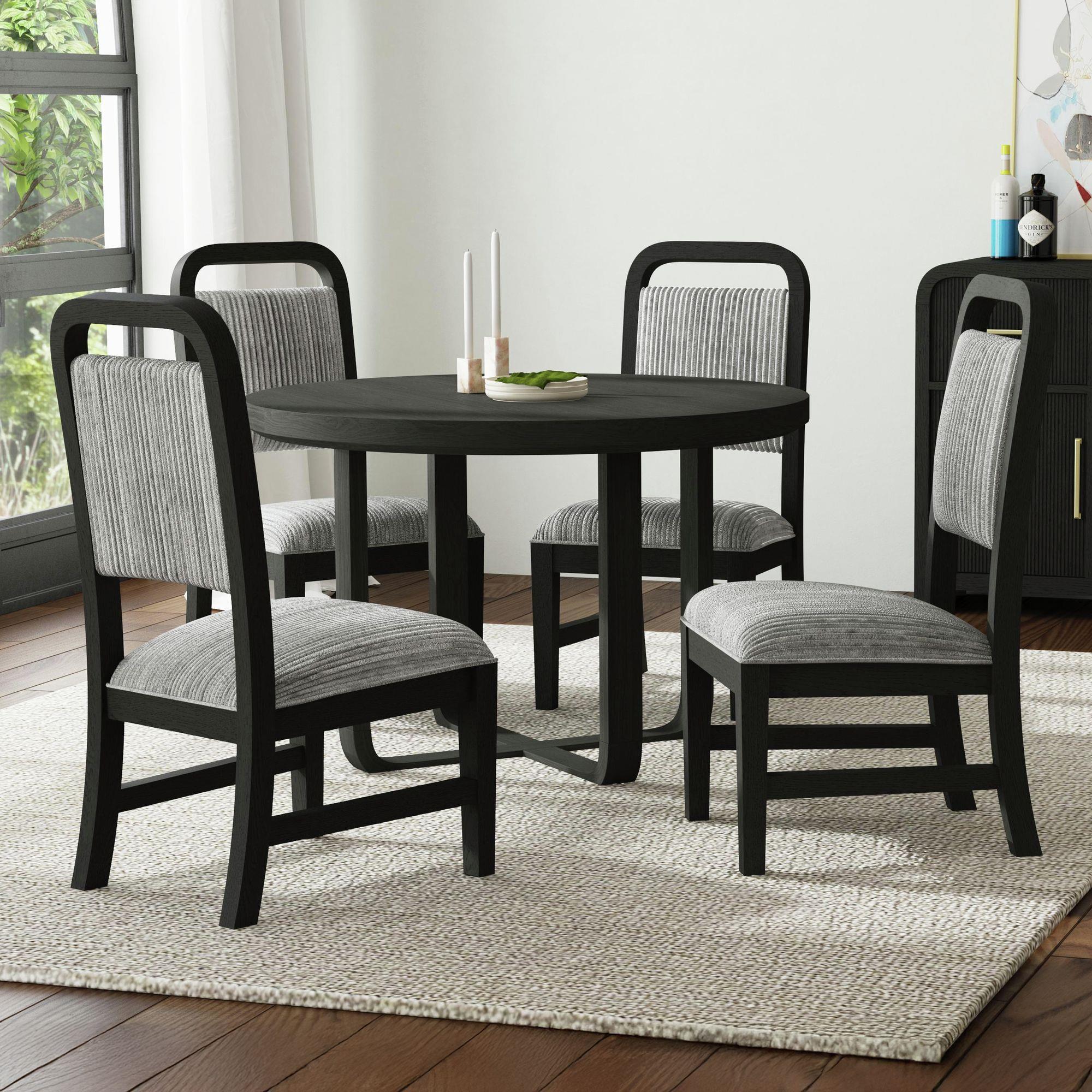 Elements International Ridgemont D-14440-8W-SC Dining Side Chair IMAGE 4