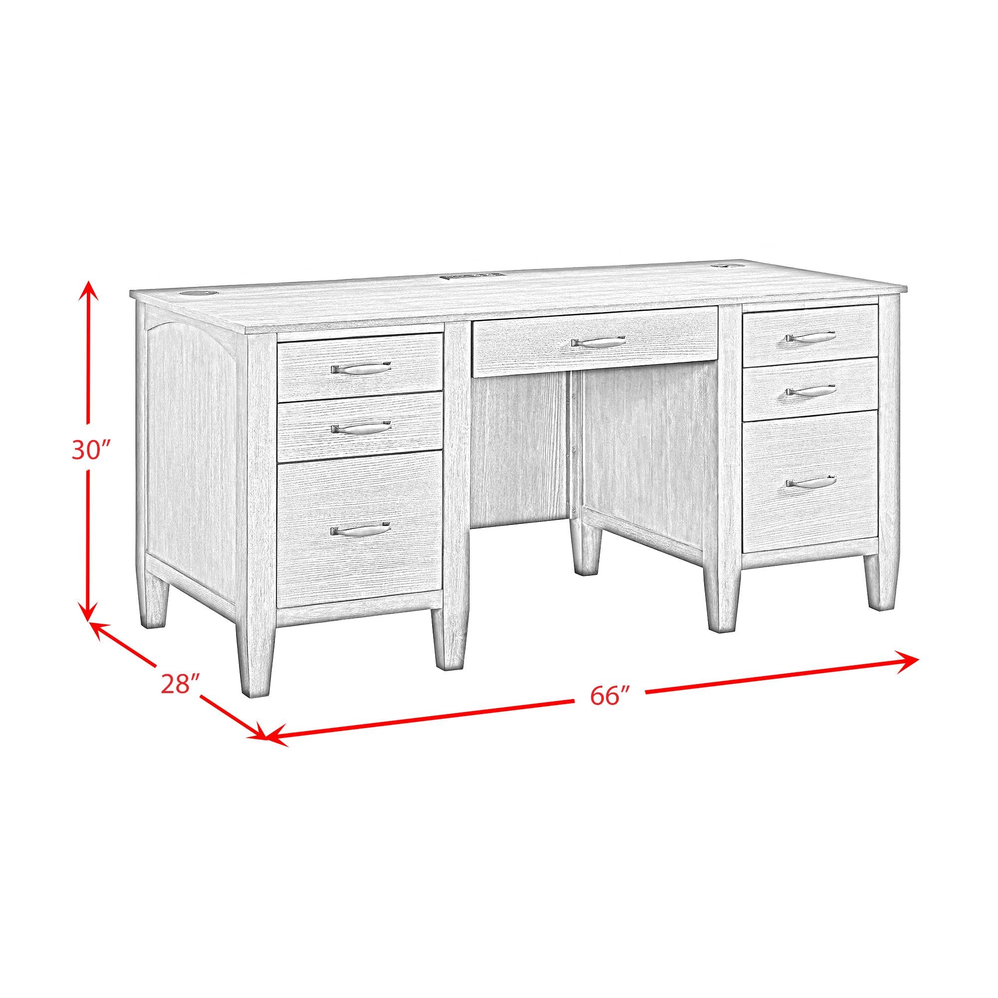  Elements International Portico H-15970-6-DK1 Double Pedestal Desk IMAGE 10