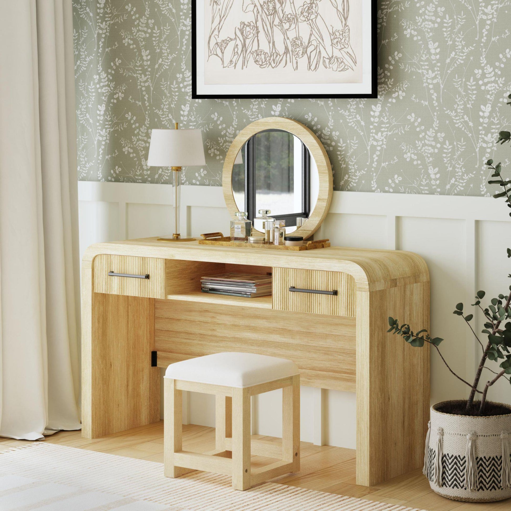  Elements International Ridgemont V-14440-6-DST Dressing Stool IMAGE 3