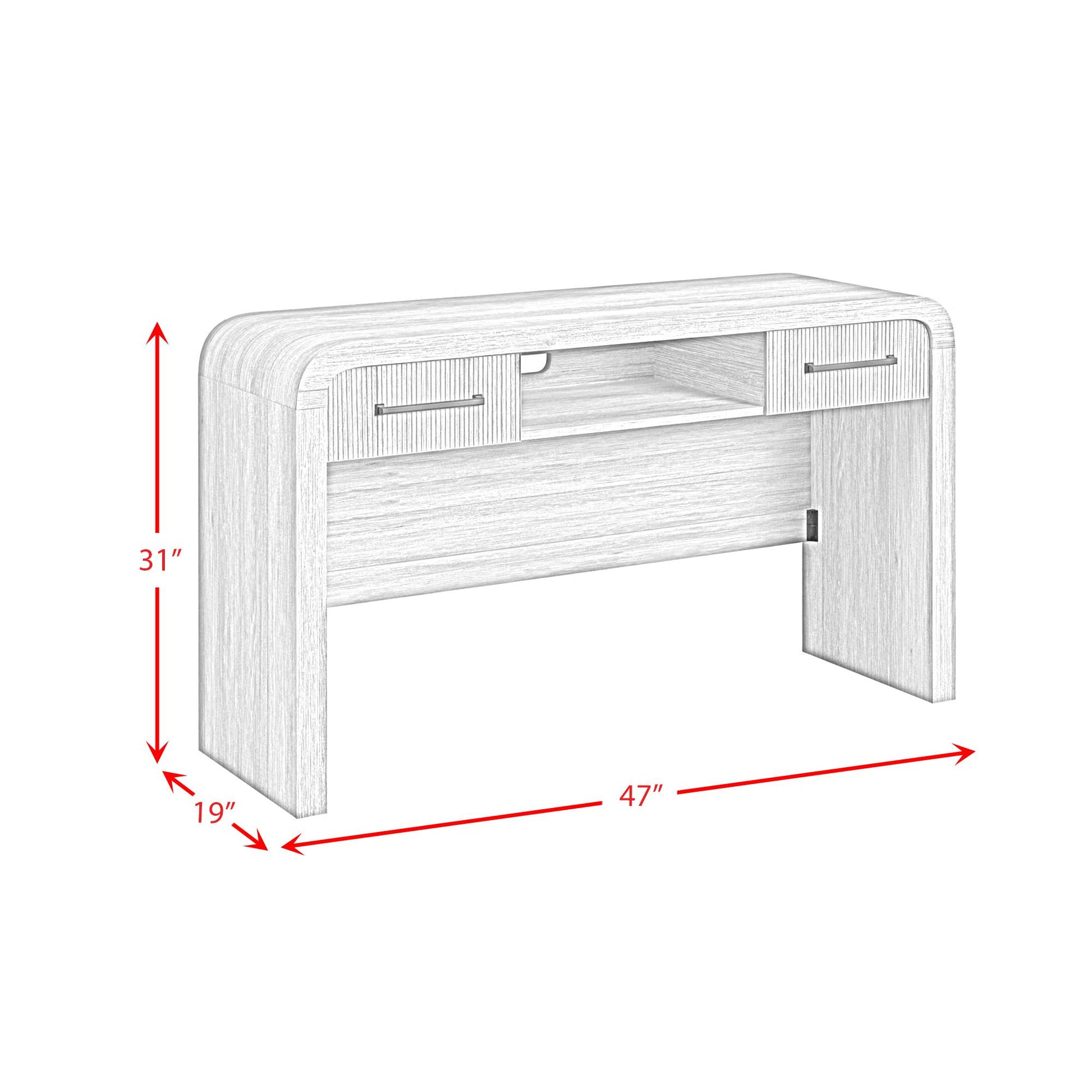  Elements International Ridgemont V-14440-8W-DT Dressing Table IMAGE 8