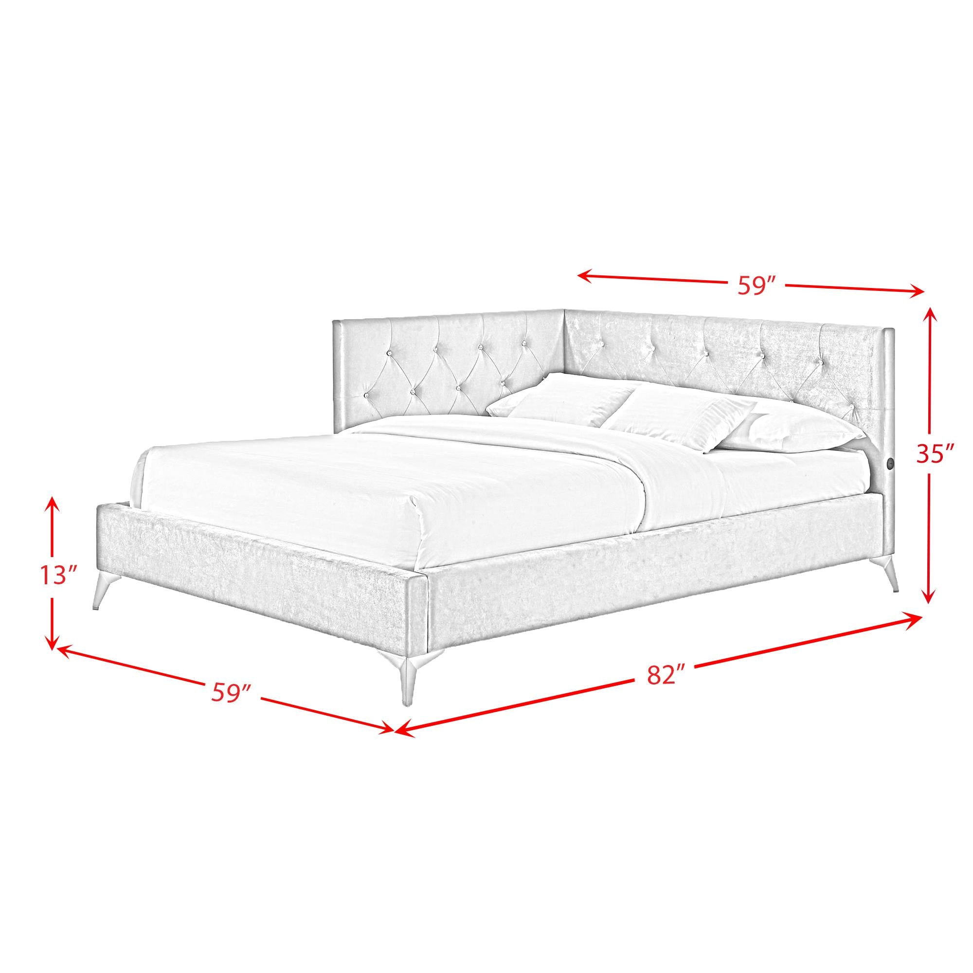  Elements International Amberley B-480-3-FCB Full Upholstered Corner Bed IMAGE 11