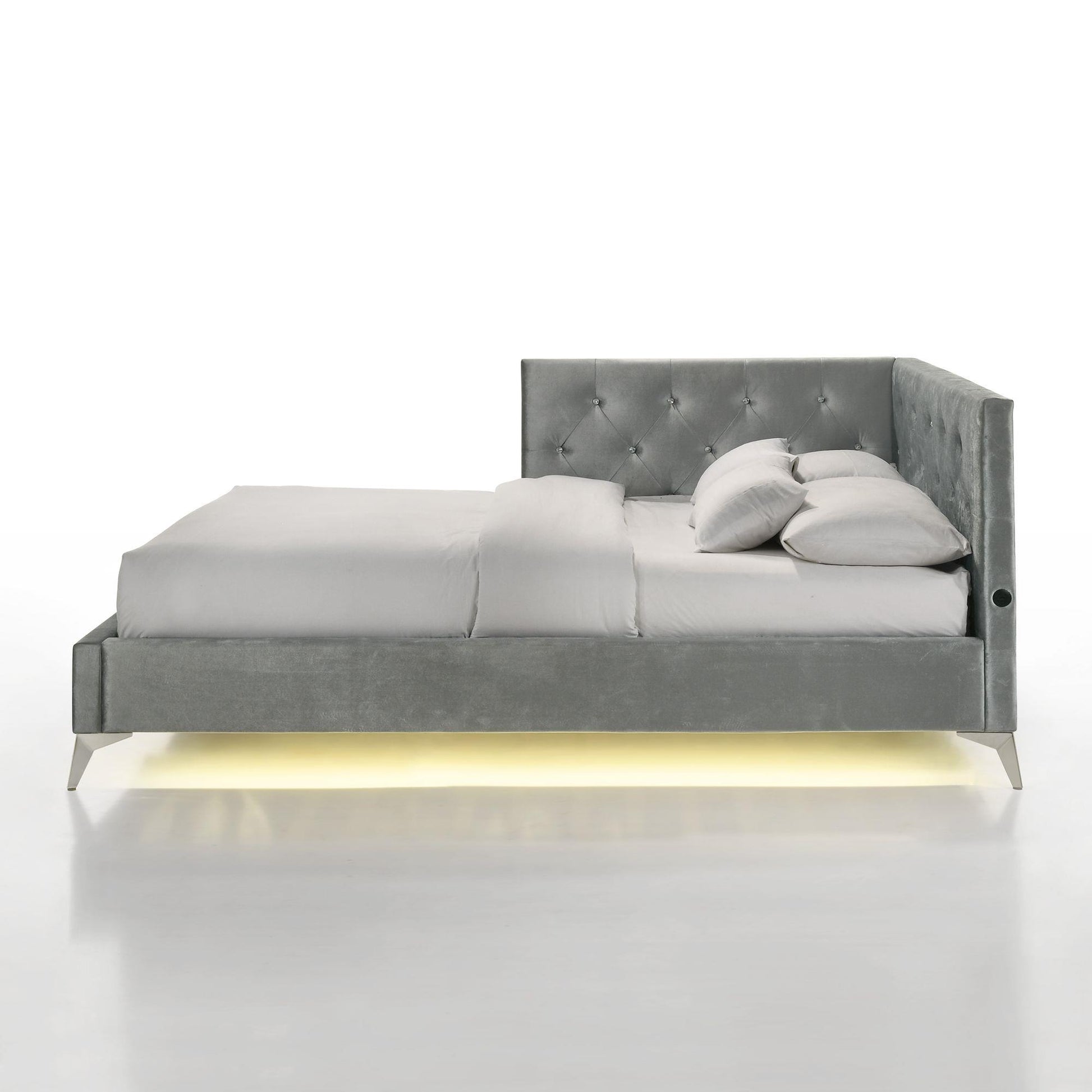  Elements International Amberley B-480-3-FCB Full Upholstered Corner Bed IMAGE 3