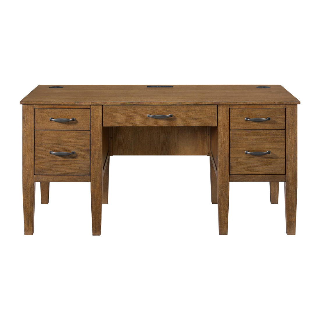  Elements International Portico H-15970-6-DK2 Half Pedestal Desk IMAGE 1