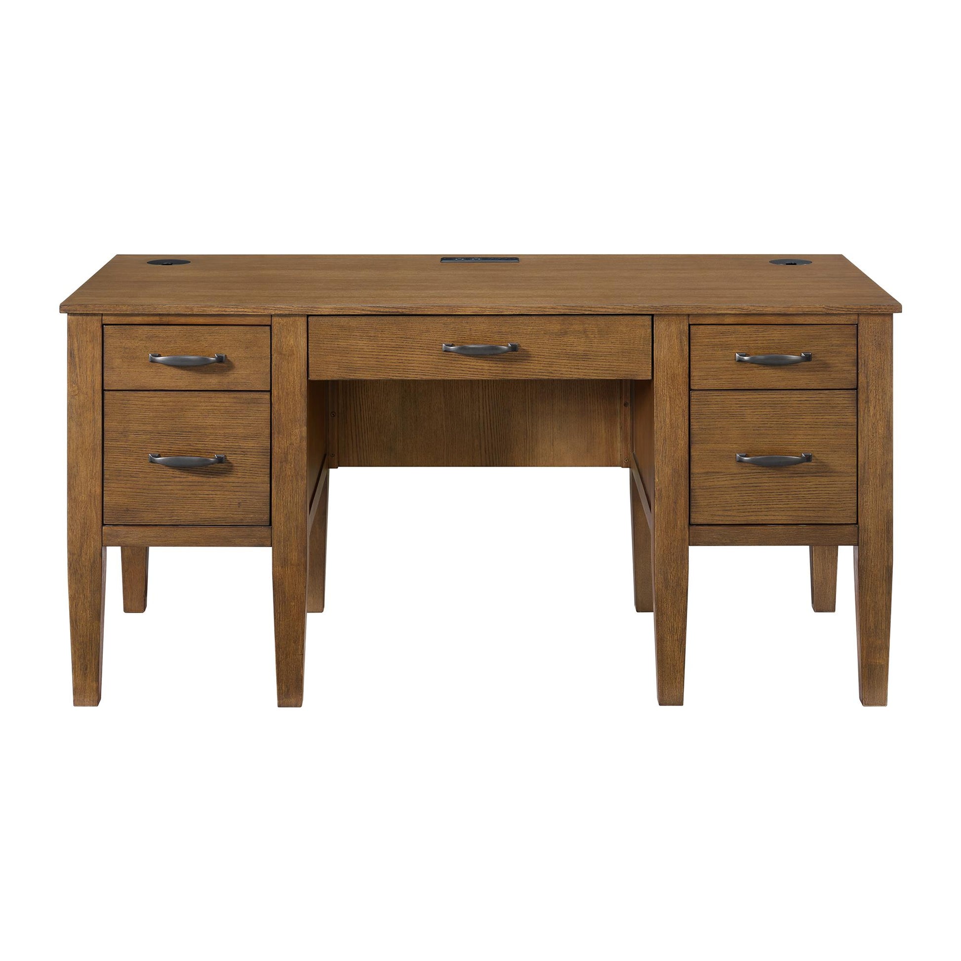  Elements International Portico H-15970-6-DK2 Half Pedestal Desk IMAGE 2