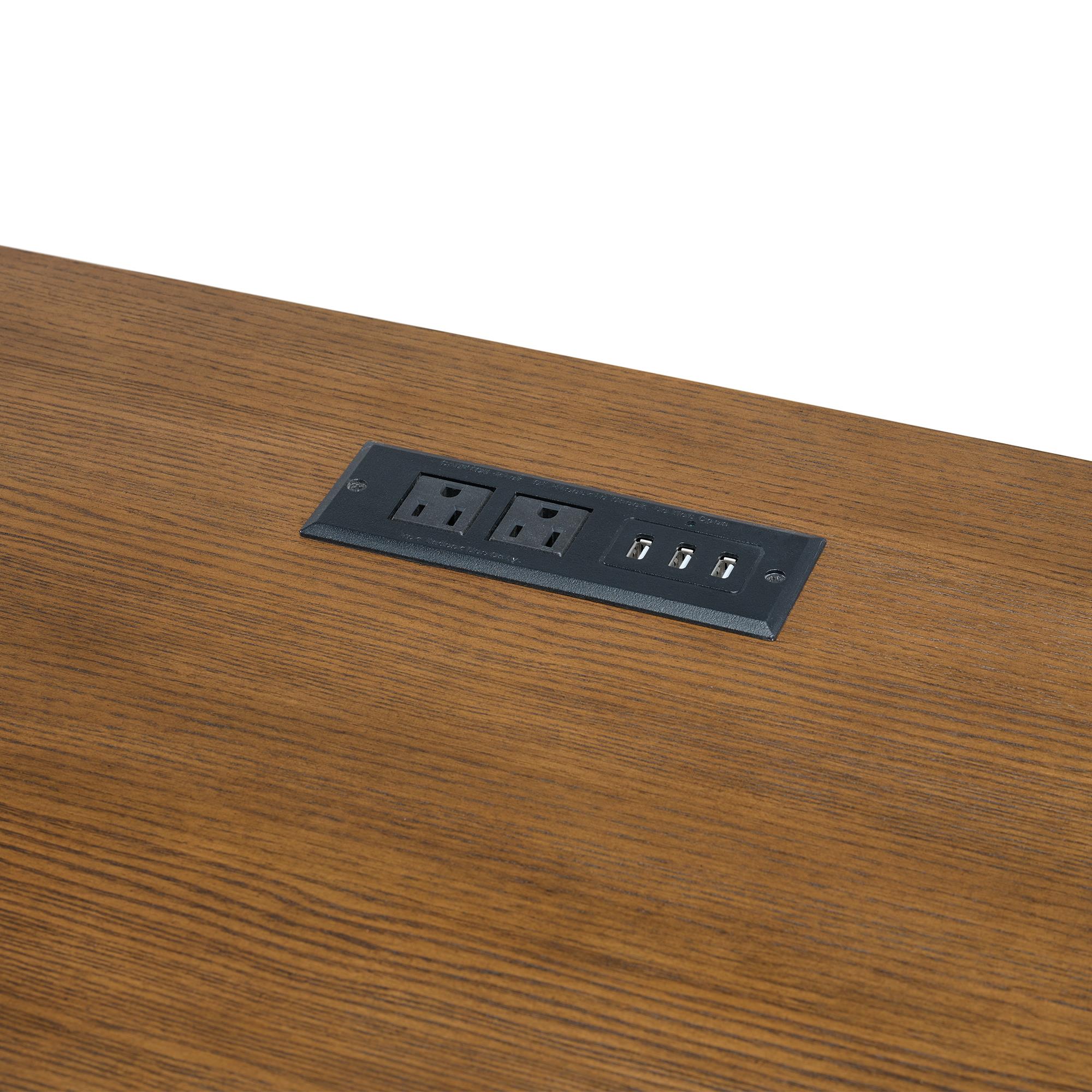  Elements International Portico H-15970-6-DK2 Half Pedestal Desk IMAGE 6